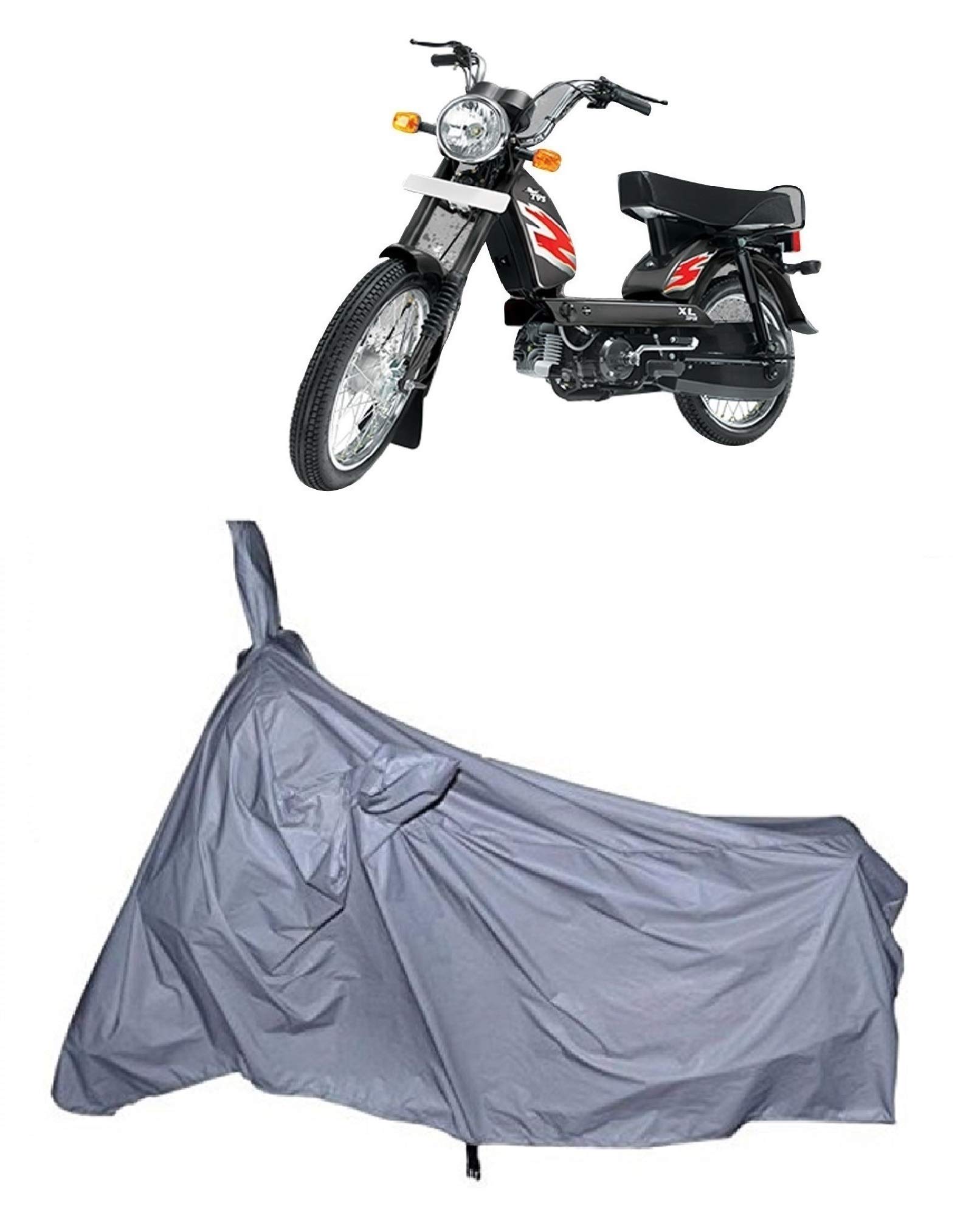 Waterproof & Dustproof NEXTON Polyester Bike Cover for TVS Heavy Duty Super XL - Silver | Durable Motorcycle Accessories for Outdoor Storage & Travel Protection
