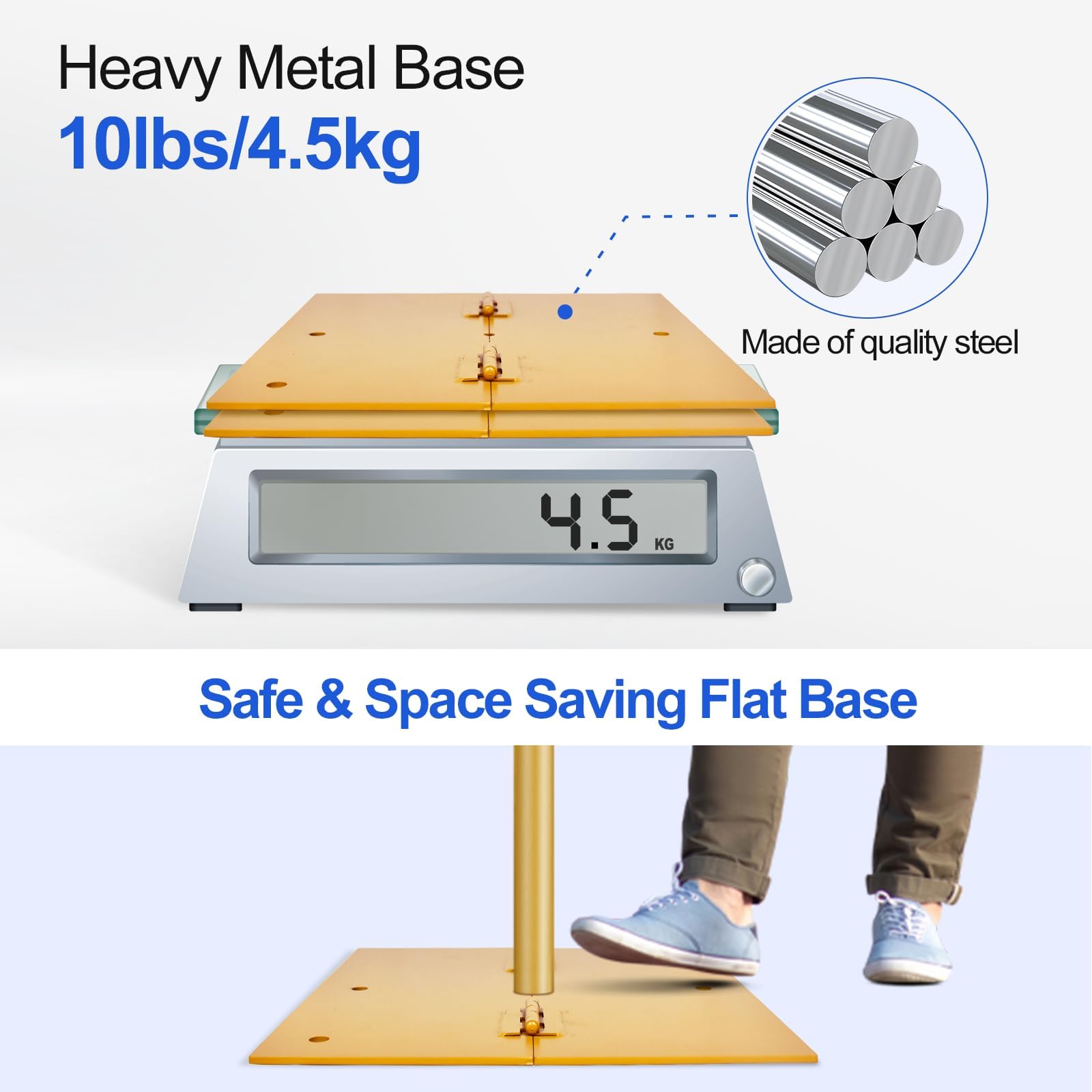 EMART Heavy Duty 6.5x10ft Photography Backdrop Stand Kit - Adjustable Background Support System with Steel Base for Studio, Parties, Birthdays, Videos (Gold) | Perfect for Professional Photography, Event Decorations & Content Creation