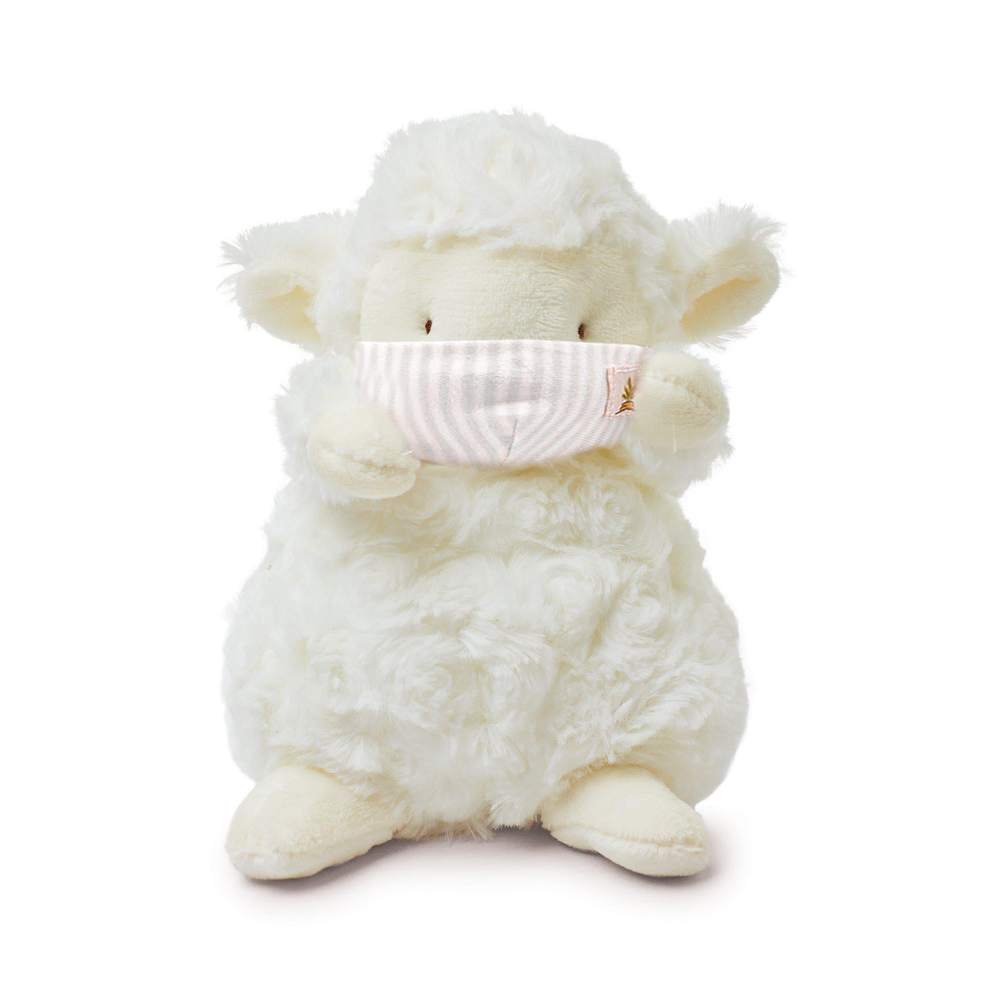 Wee Kiddo Lamb Plush Toy with Face Mask - Adorable Stuffed Animal for Kids' Bedroom Decor & Gift Giving