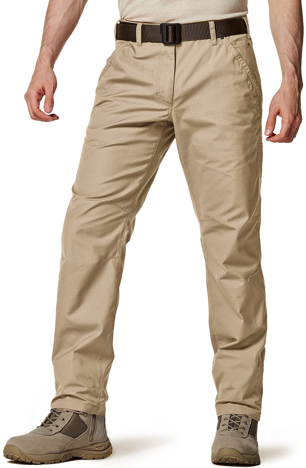 CQR Men's Ripstop Tactical Work Pants - Water Resistant Outdoor Utility Cargo Pants for Hiking, Camping & EDC | Durable Straight Fit Operator Pants