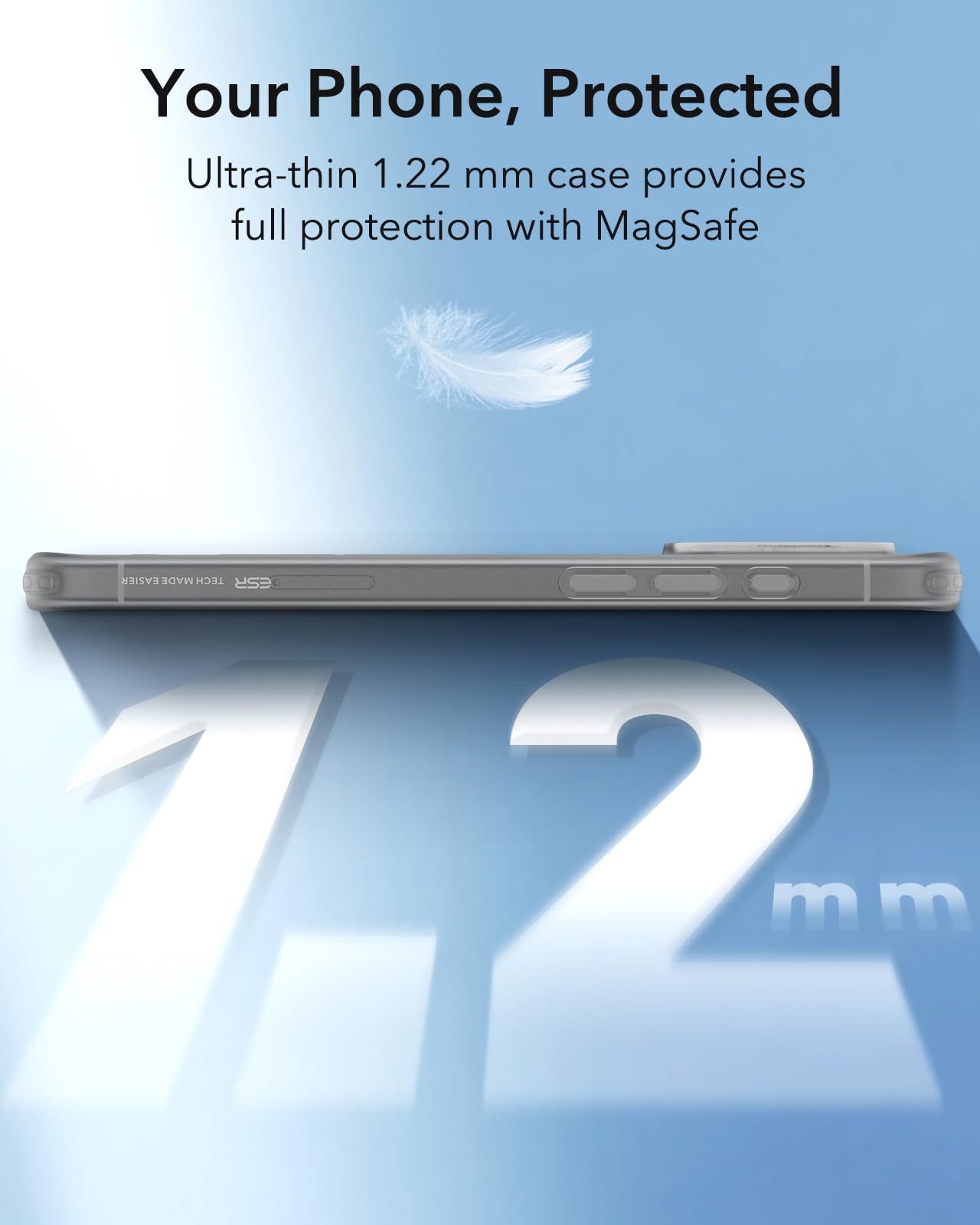 ESR iPhone 16 Pro Max Case with MagSafe - Slim Shockproof Cover with Camera Protection | Anti-Yellowing & Scratch-Resistant Magnetic Phone Case | Perfect for Daily Use, Travel & Outdoor Activities (Zero Series, Frosted Grey)