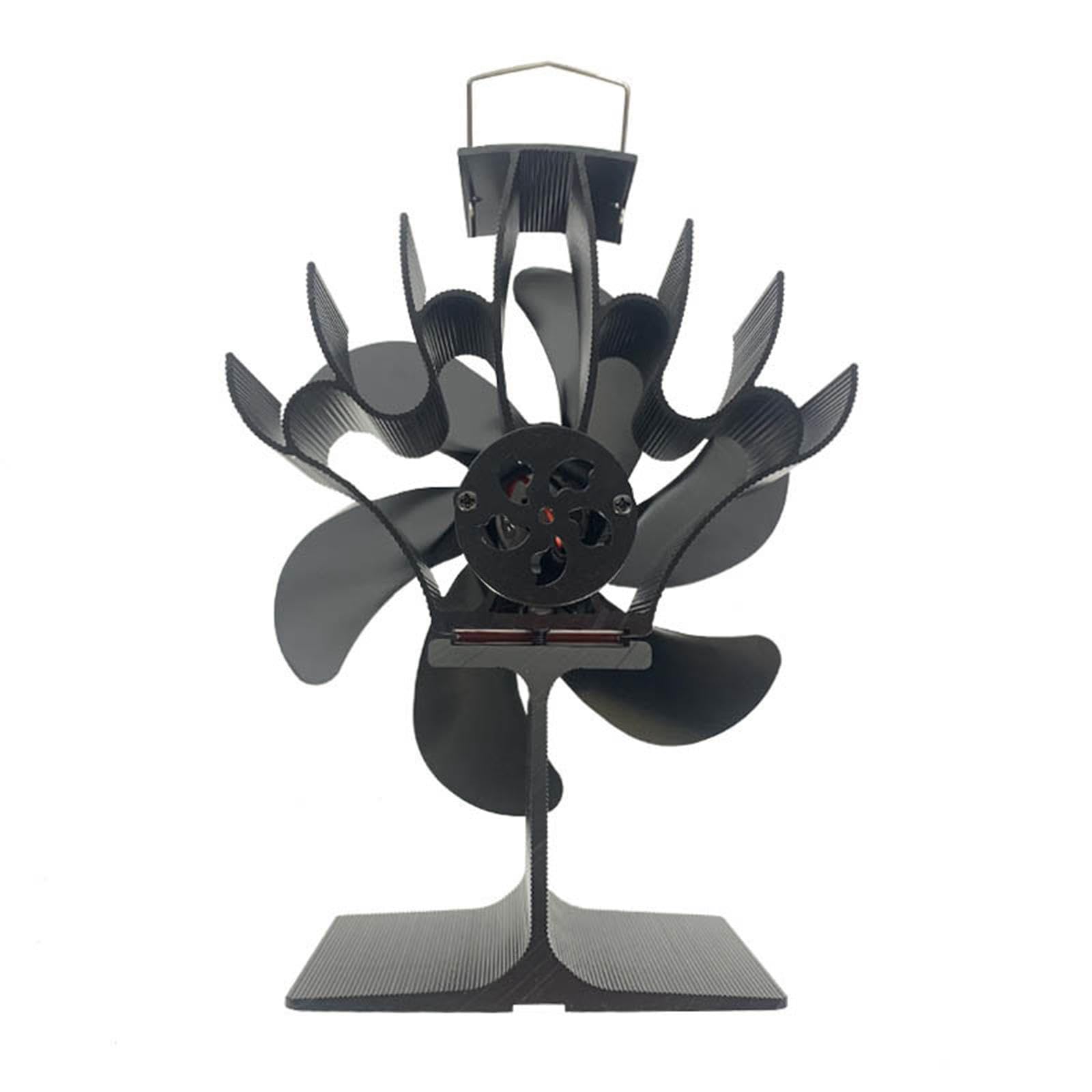IEUDNS 6-Blade Fireplace Fan - Efficient Heat-Powered Stove Fan for Wood/Pellet Burners - Perfect for Fireplaces, Camping & Outdoor Picnics