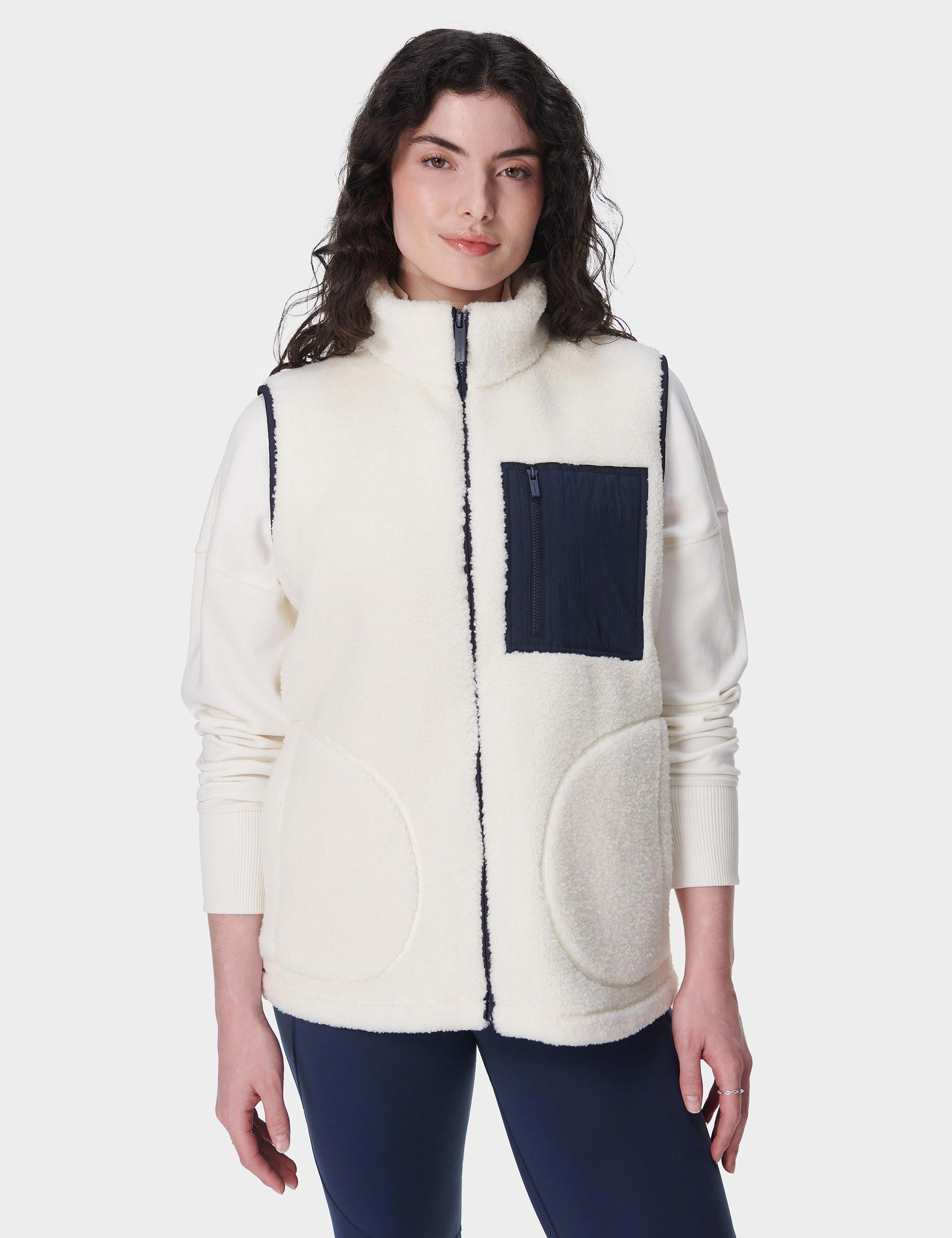 Soft Plush Gilet in Lily White - Cozy Winter Vest for Women, Perfect for Outdoor Activities & Casual Wear