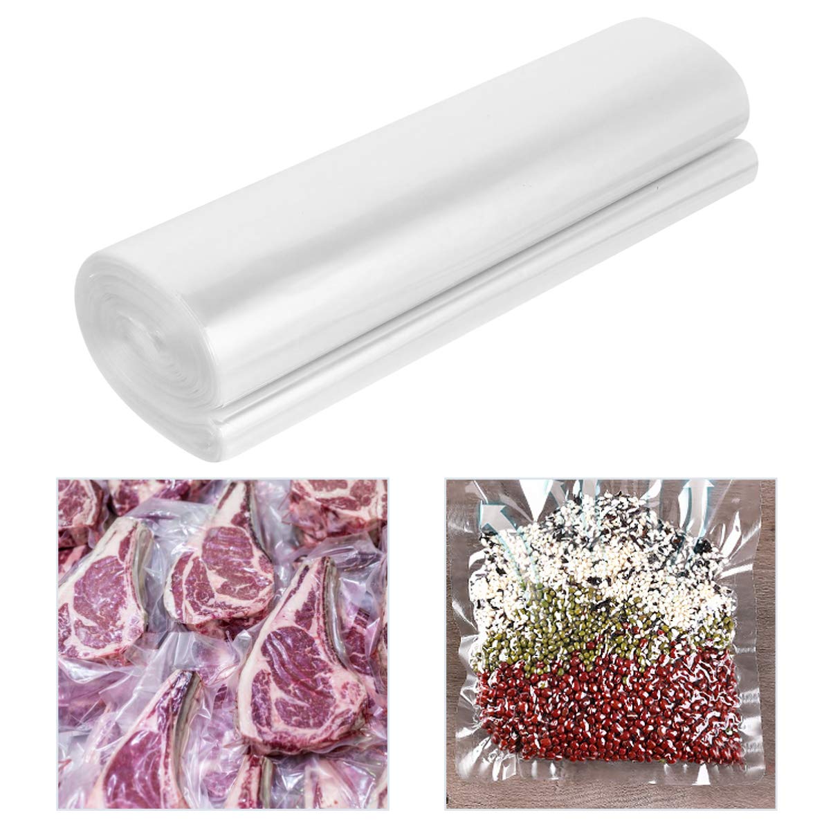 EXCEART Vacuum Seal Storage Bags - Clear Heat Shrink Film Wrap (1 Roll) - Transparent Shrink Film for Food Packaging, Clothes Storage & Organizing - Airtight Vacuum Sealer Bags for Home & Commercial Use