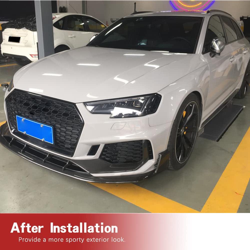 Carbon Fiber Front Bumper Lip for Audi RS4 2019 | OEM Style Chin Spoiler | Body Kit Upgrade | Enhanced Aerodynamics & Sporty Look | Perfect for Car Enthusiasts & Street Racing