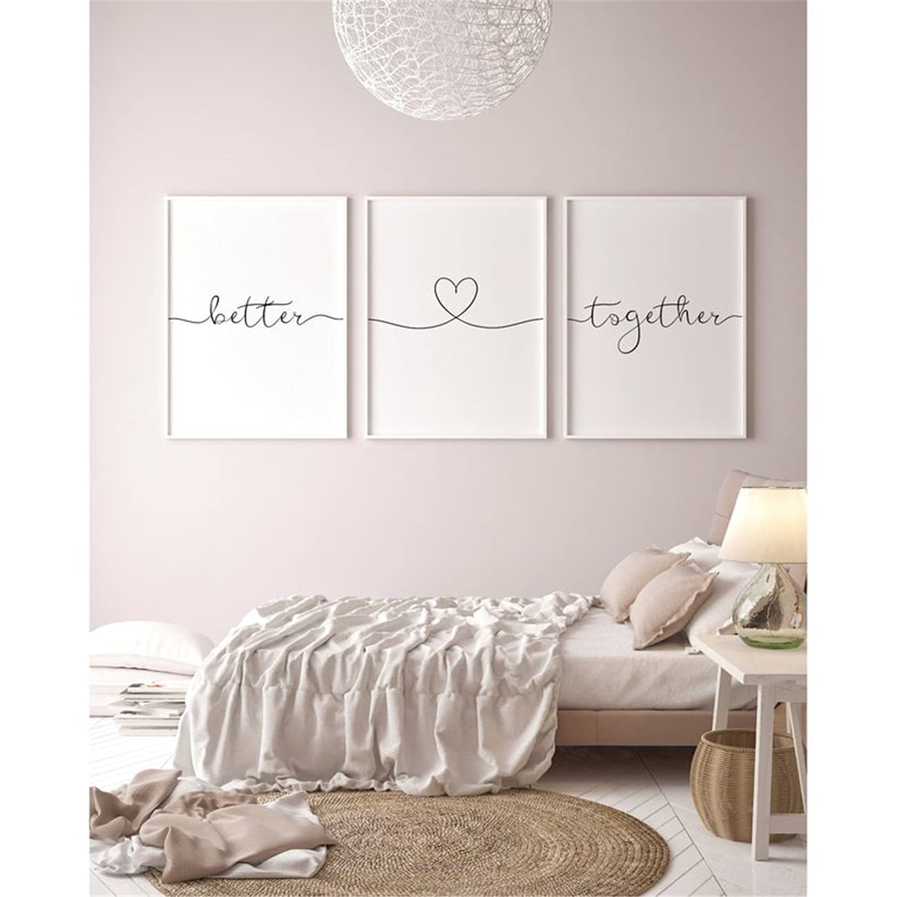 3-Piece Canvas Wall Art Set - Better Together Sign Posters, Framed Prints for Bedroom Decor, Ready to Hang | Perfect for Home, Office & Gift Giving