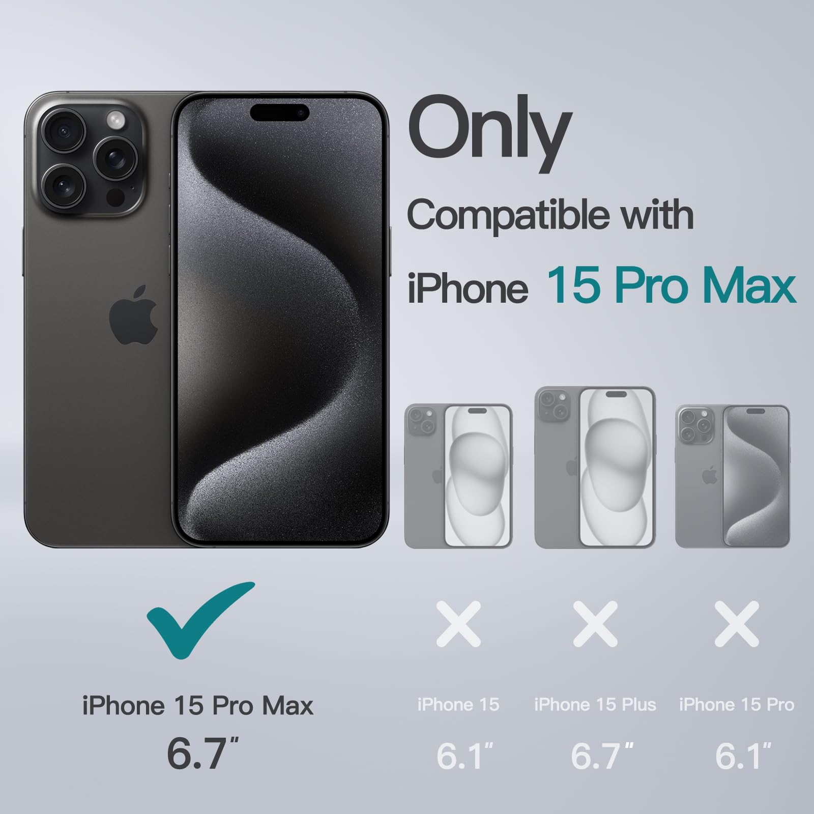 JETech iPhone 15 Pro Max Case with Kickstand & Camera Stand - Military Protection for Outdoor & Travel