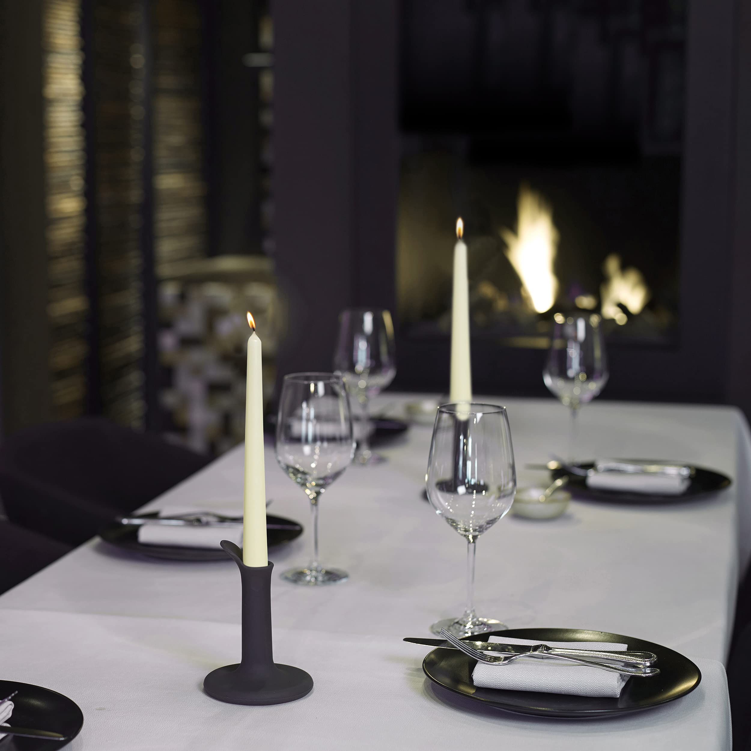 BOLSIUS Ivory Taper Candles Bulk Pack - 120 Unscented Dripless Candlesticks (4 Packs) | Premium European Quality, 8-Hour Burn Time, Smokeless Flame | Perfect for Weddings, Dinner Parties & Home Decor