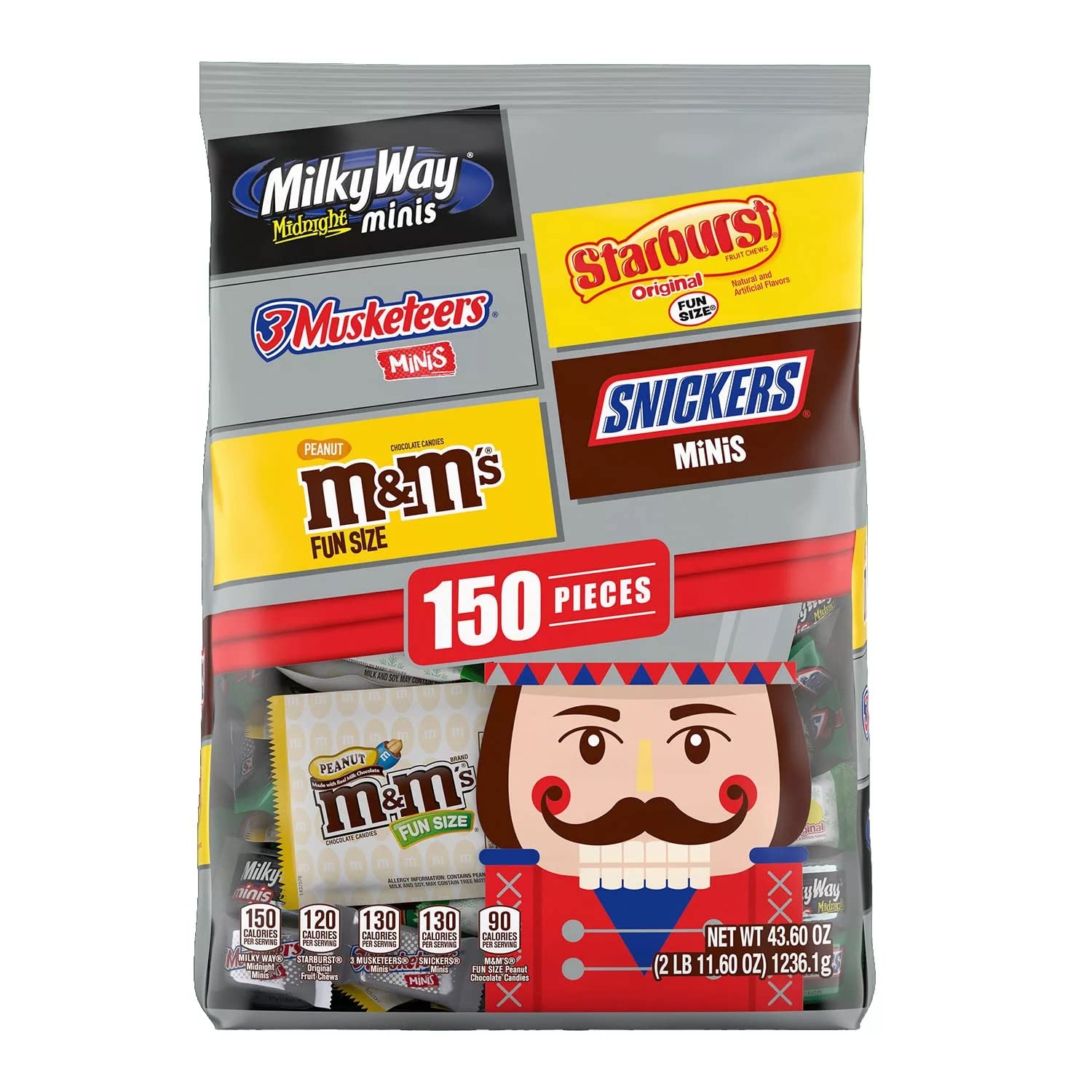 Mars Nutcracker Bulk Assorted Chocolate & Holiday Candy - 43.6oz (150 Pieces) - Perfect for Christmas Stocking Stuffers, Party Favors & Gift Baskets