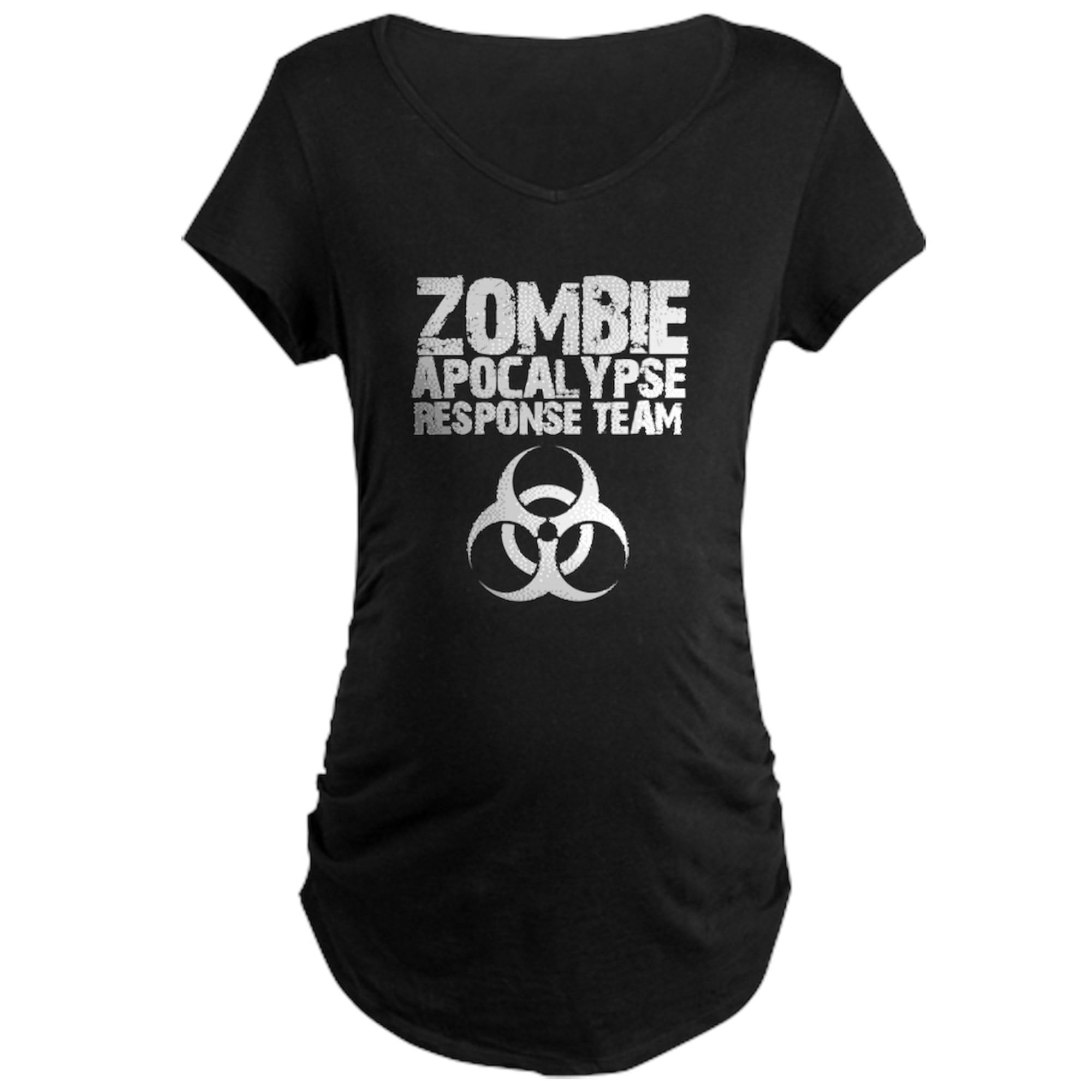 CDC Zombie Apocalypse Response Maternity T-Shirt for Women - Ruched Side Design, Dark Color - Perfect for Halloween, Cosplay & Funny Pregnancy Announcements