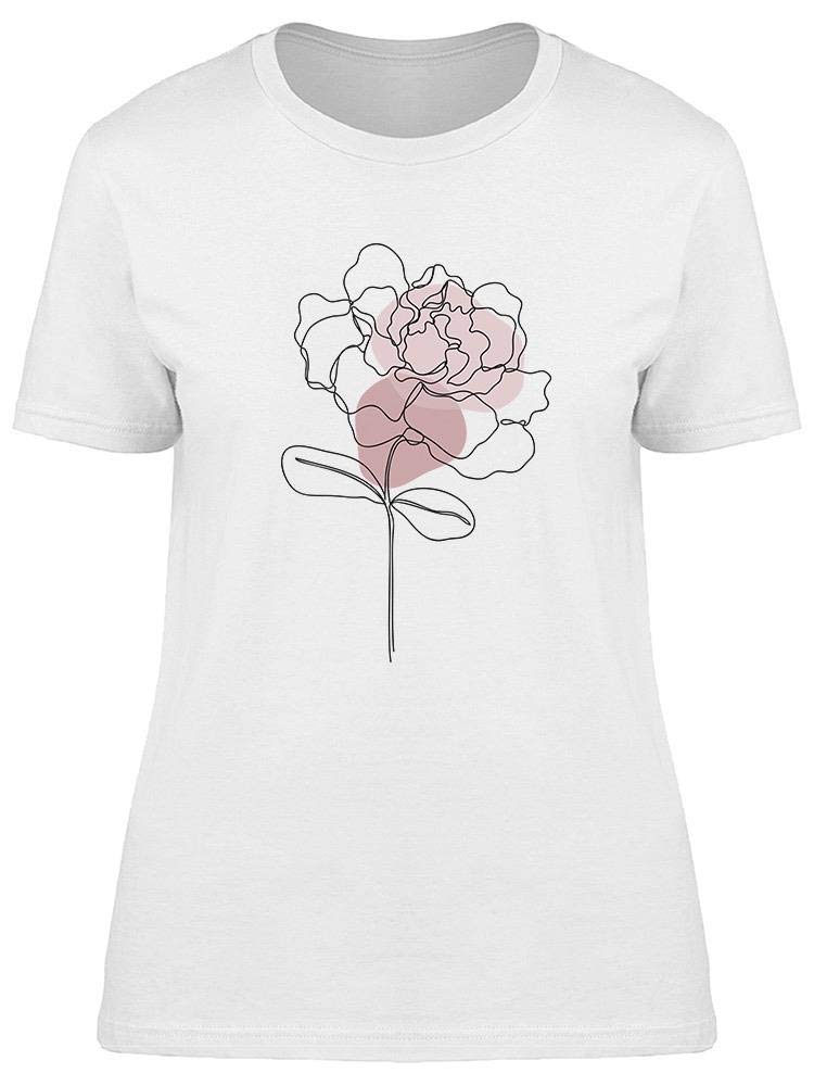 Women's Rose Line Art T-Shirt - Floral Graphic Tee for Casual Wear, Date Night & Spring Outfits