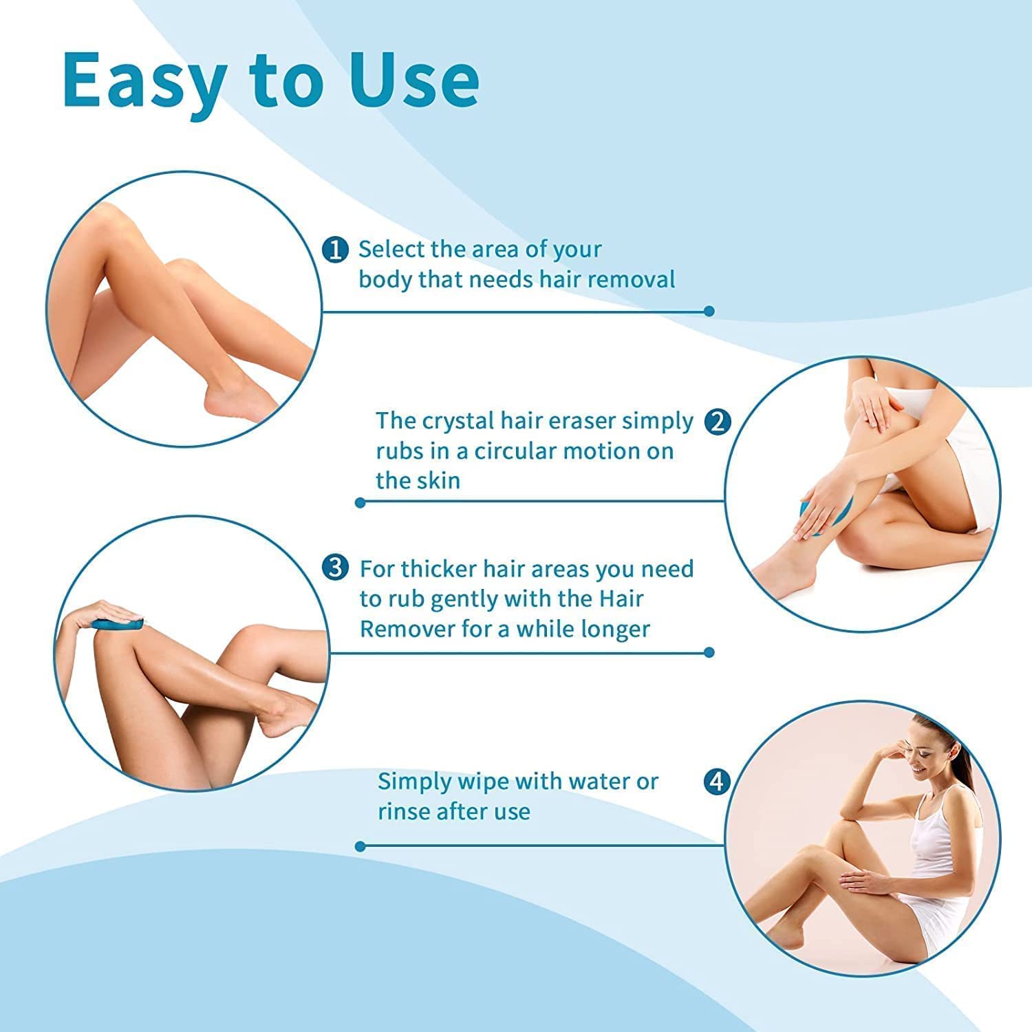 Calyrex Painless Nano Peel Hair Remover for Women & Men - Portable Crystal Razor for Arms & Legs Hair Removal | Easy to Use at Home, Travel & Salon