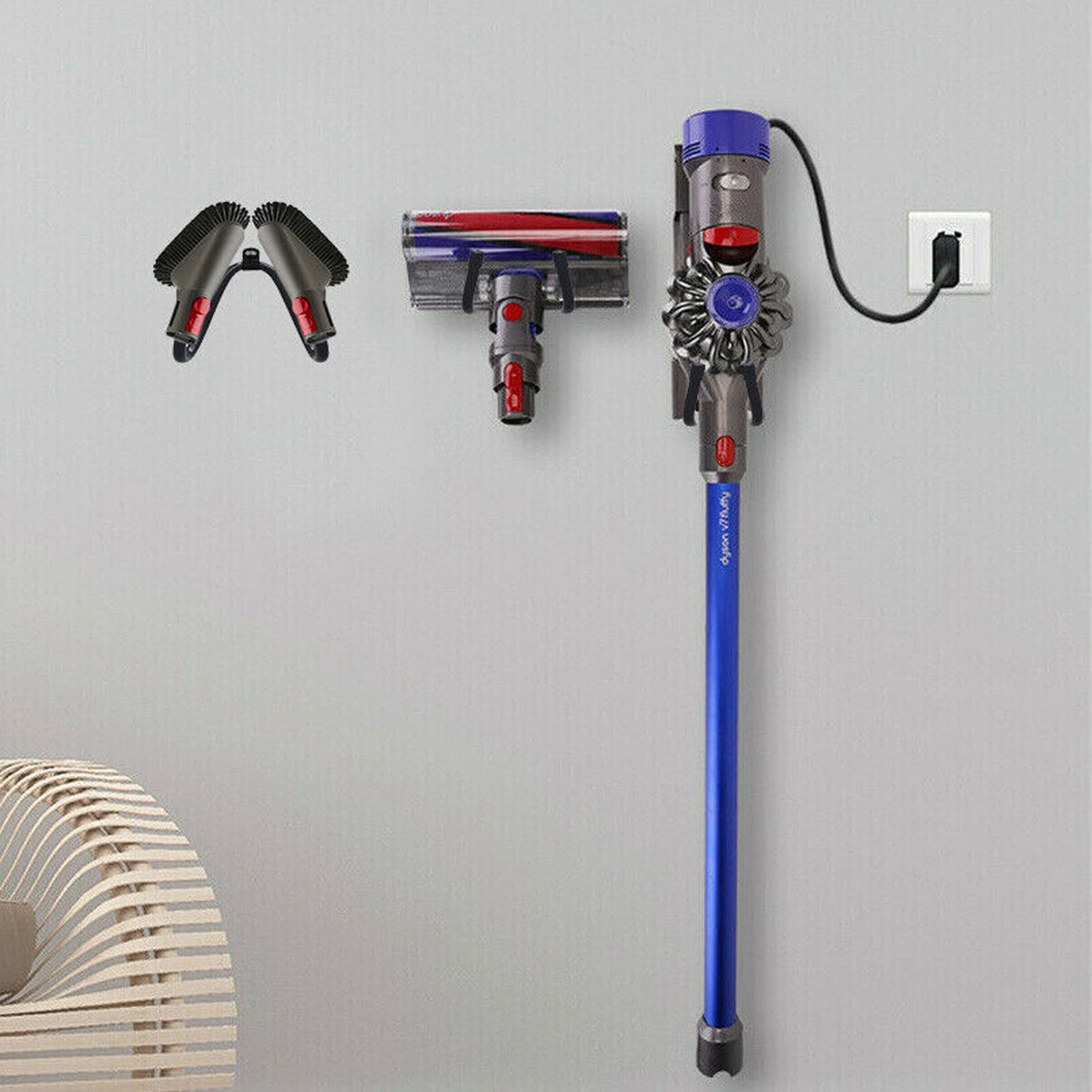2 Pack Vacuum Hose Holder - Wall Mount Storage Rack for Canister Vacuum Cleaners - Garage & Shop Organization