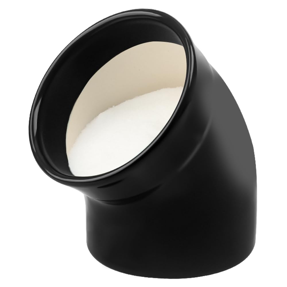 Modern Minimalist Ceramic Salt Pig - Dishwasher Safe Salt Cellar with Wide Opening for Easy Seasoning Access - Stylish Black Countertop Salt Holder for Kitchen, Dining & Cooking Use