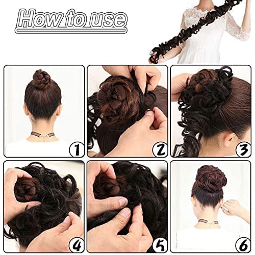 AHS Frill Ponytail Maker & Bun Maker Hair Extension - 1 Pack Black | Perfect for Parties, Weddings & Everyday Hairstyles