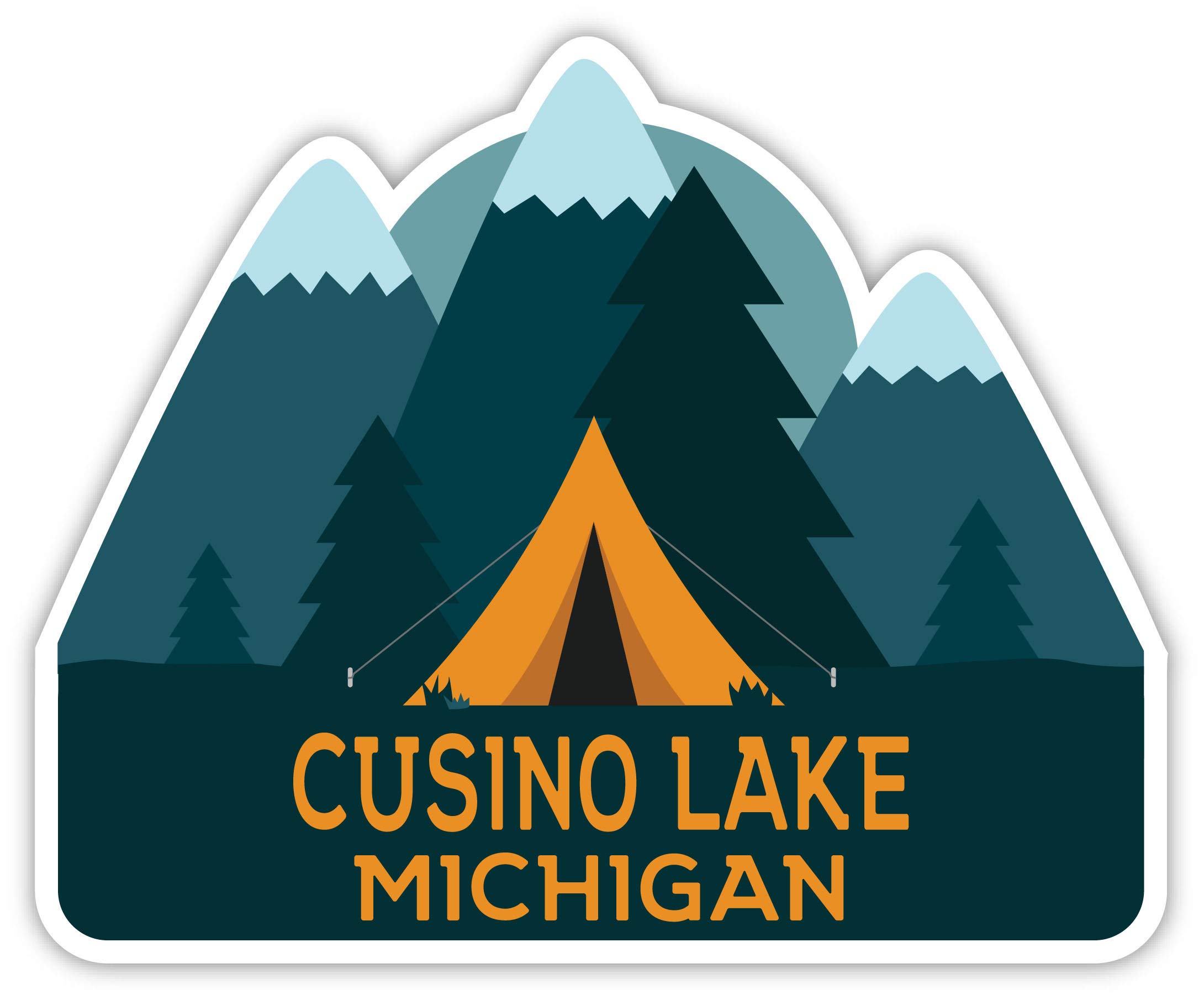 4-Inch Lake Michigan Souvenir Fridge Magnet with Camping Tent Design - Perfect for Travel Memories, Home Decor & Gifts