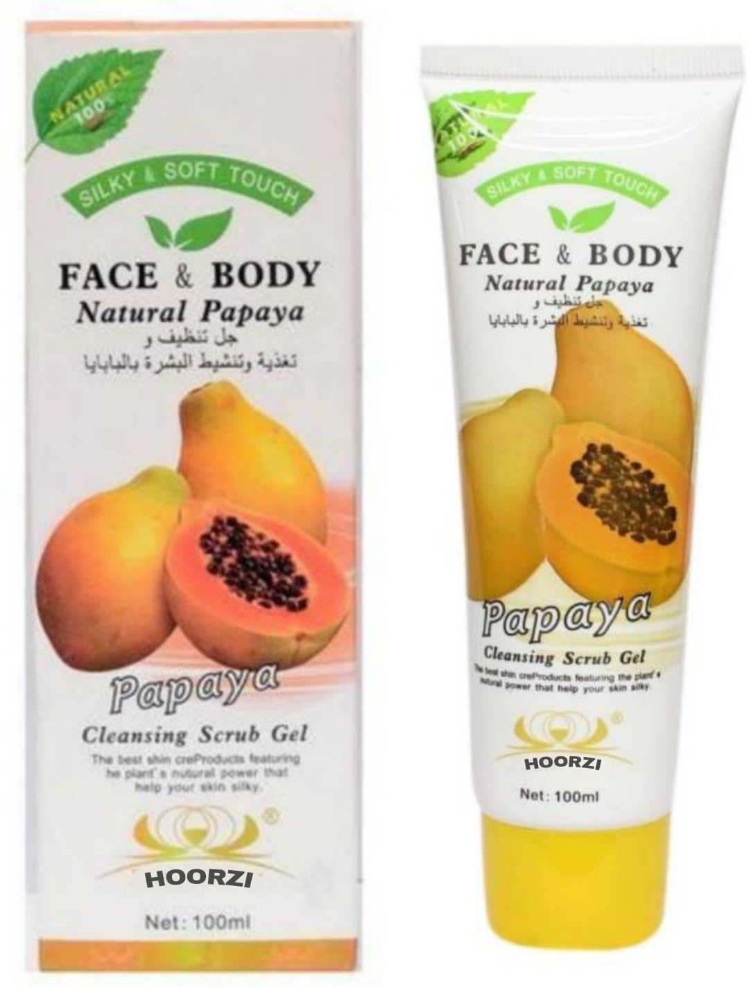 Natural Papaya Exfoliating Gel for Face & Body - 100ml | Gentle Skin Brightening Scrub for Acne, Blackheads & Dead Skin Removal | Perfect for Daily Skincare Routine & Spa Treatments
