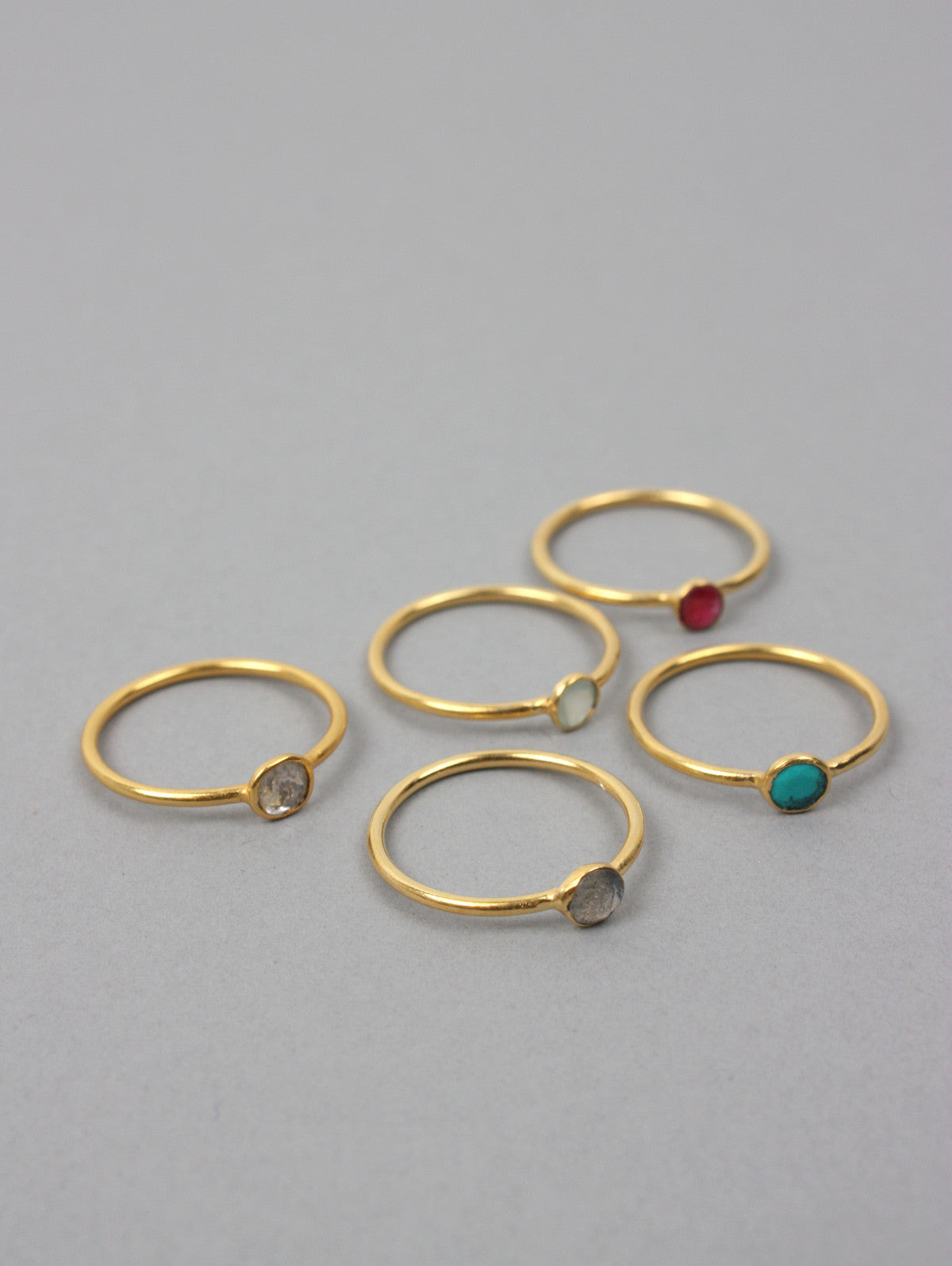 Labradorite Stackable Rings for Women - Elegant Adjustable Solo Rings Set | Perfect for Layering, Stacking & Everyday Wear