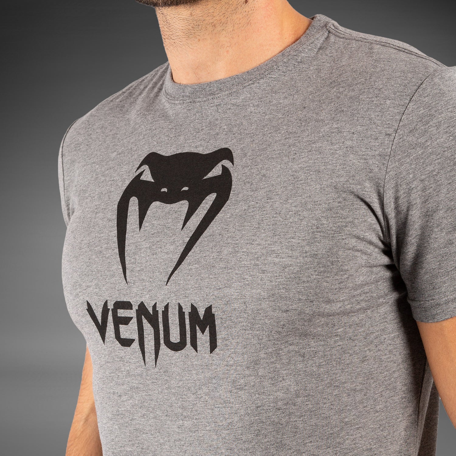 Venum Classic T-Shirt for Men - Heather Grey | Comfortable & Stylish Casual Wear for Gym, Workout & Everyday Use