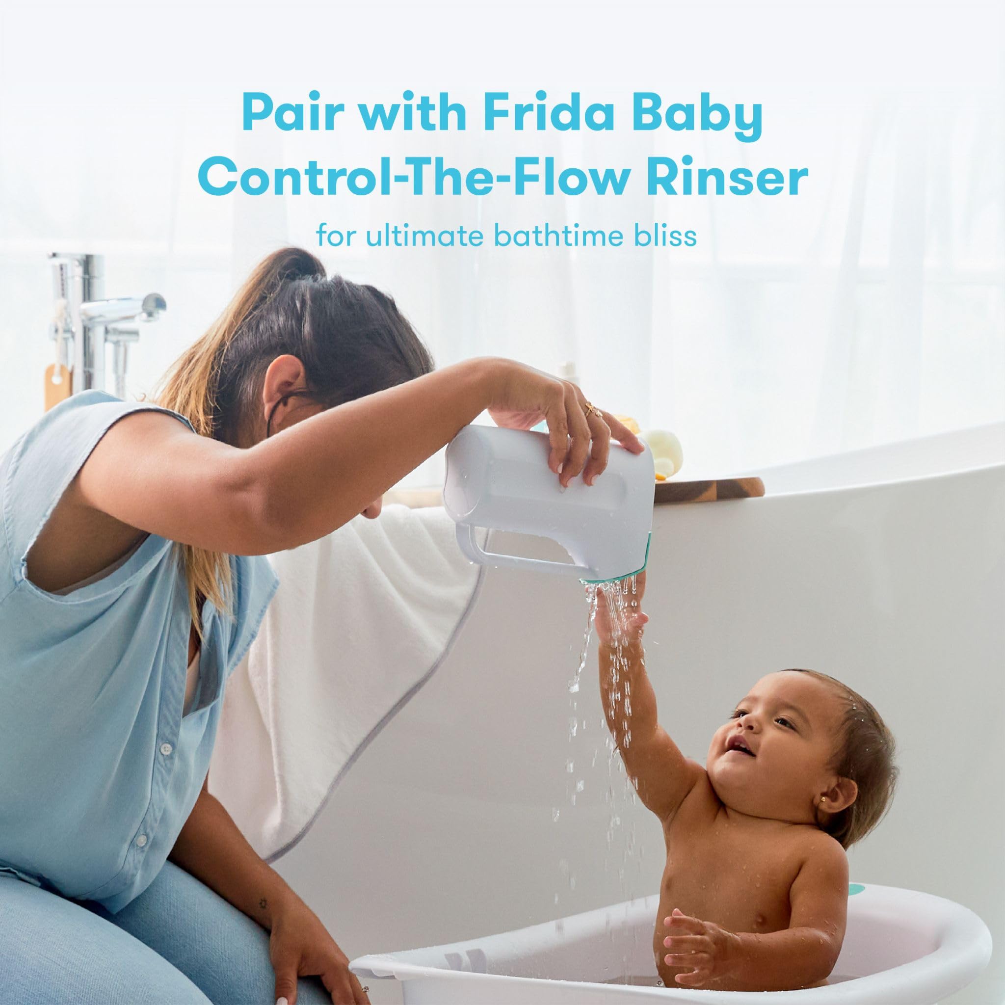 Frida Baby 4-in-1 Bathtub & Rinser Cup Kit for Newborns to Toddlers - Perfect for Safe Bath Time