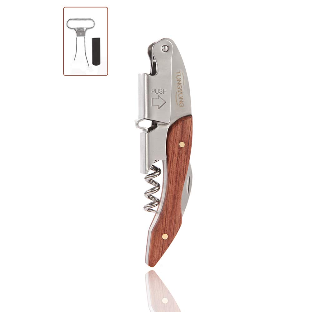 Premium Tungsten Corkscrew Wine Opener Set - Professional Waiter's Friend & Ah-So Wine Bottle Opener - Bar Tool Kit for Sommeliers, Restaurants & Home Entertaining