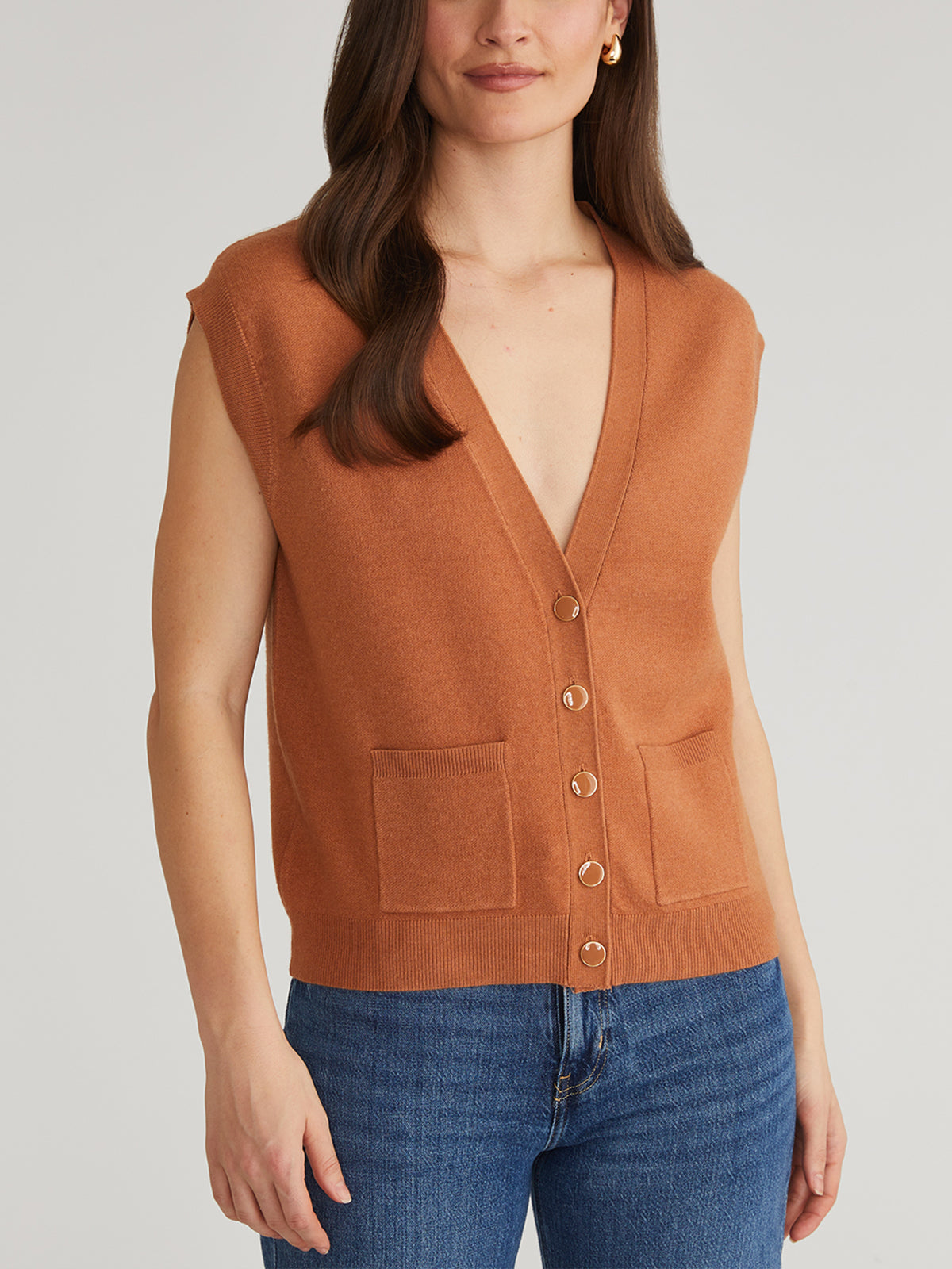 Jessica Women's Button Front Vest - Stylish Layering Piece for Fall & Winter | Casual Outfits, Office Wear & Outdoor Activities