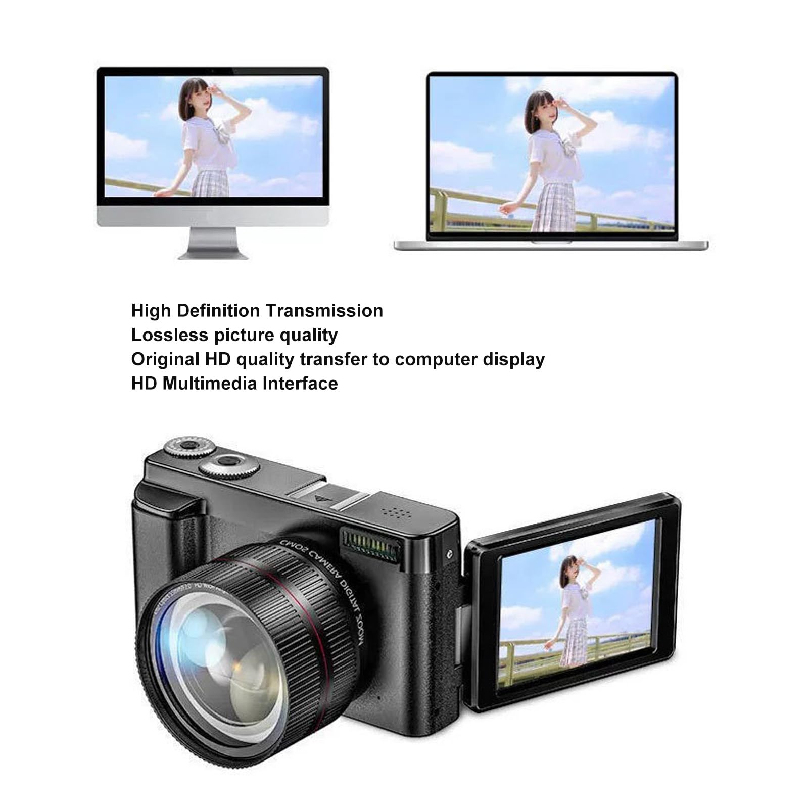 4K HD 48MP Digital Camera with 16x Zoom & Flip Screen - Jectse Vlogging Camera for Travel, YouTube, Kids & Beginners | Perfect for Family Vacations, Birthday Gifts & Content Creation