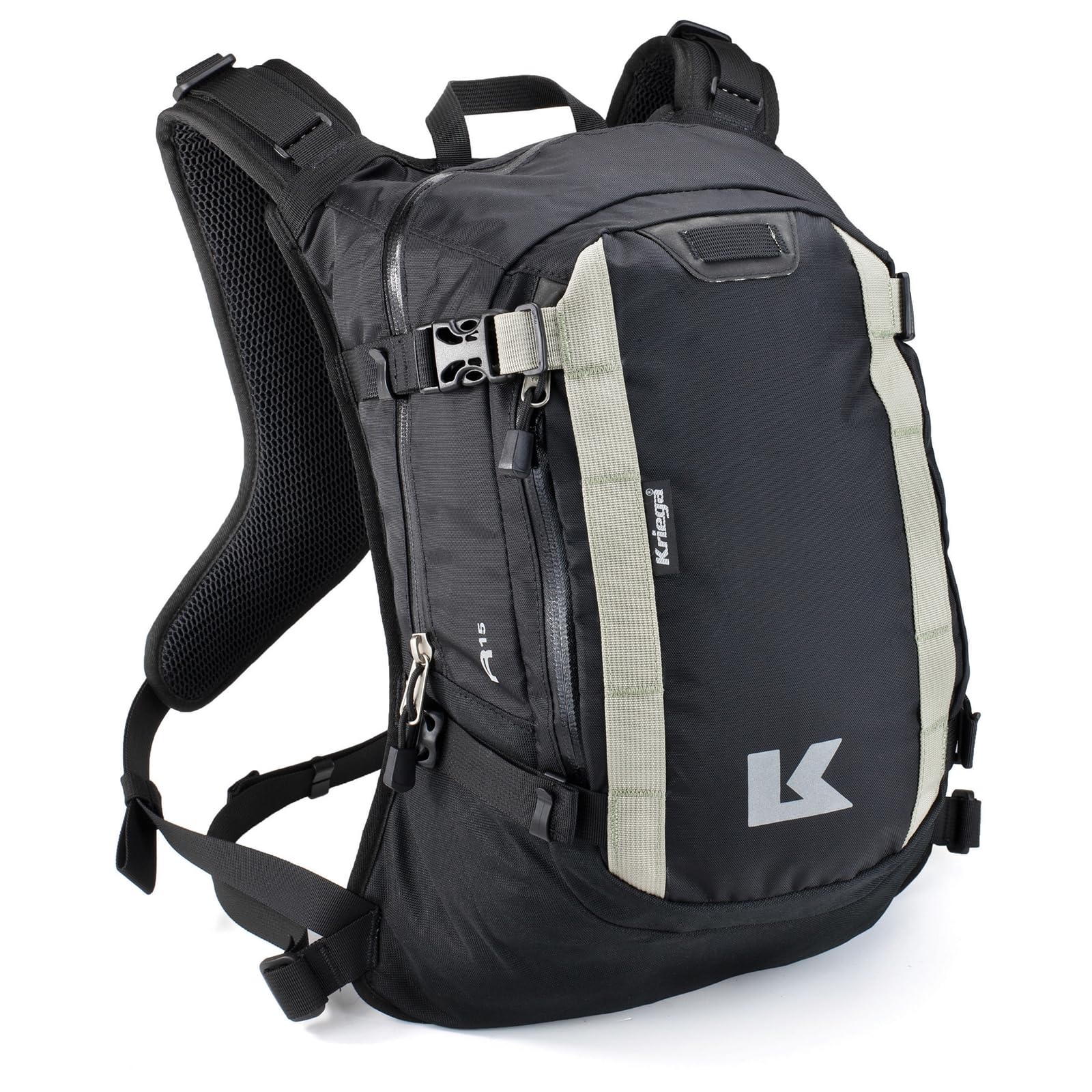 Kriega R15 Motorcycle Backpack - Waterproof, Durable & Lightweight for Commuting, Travel & Adventure Rides
