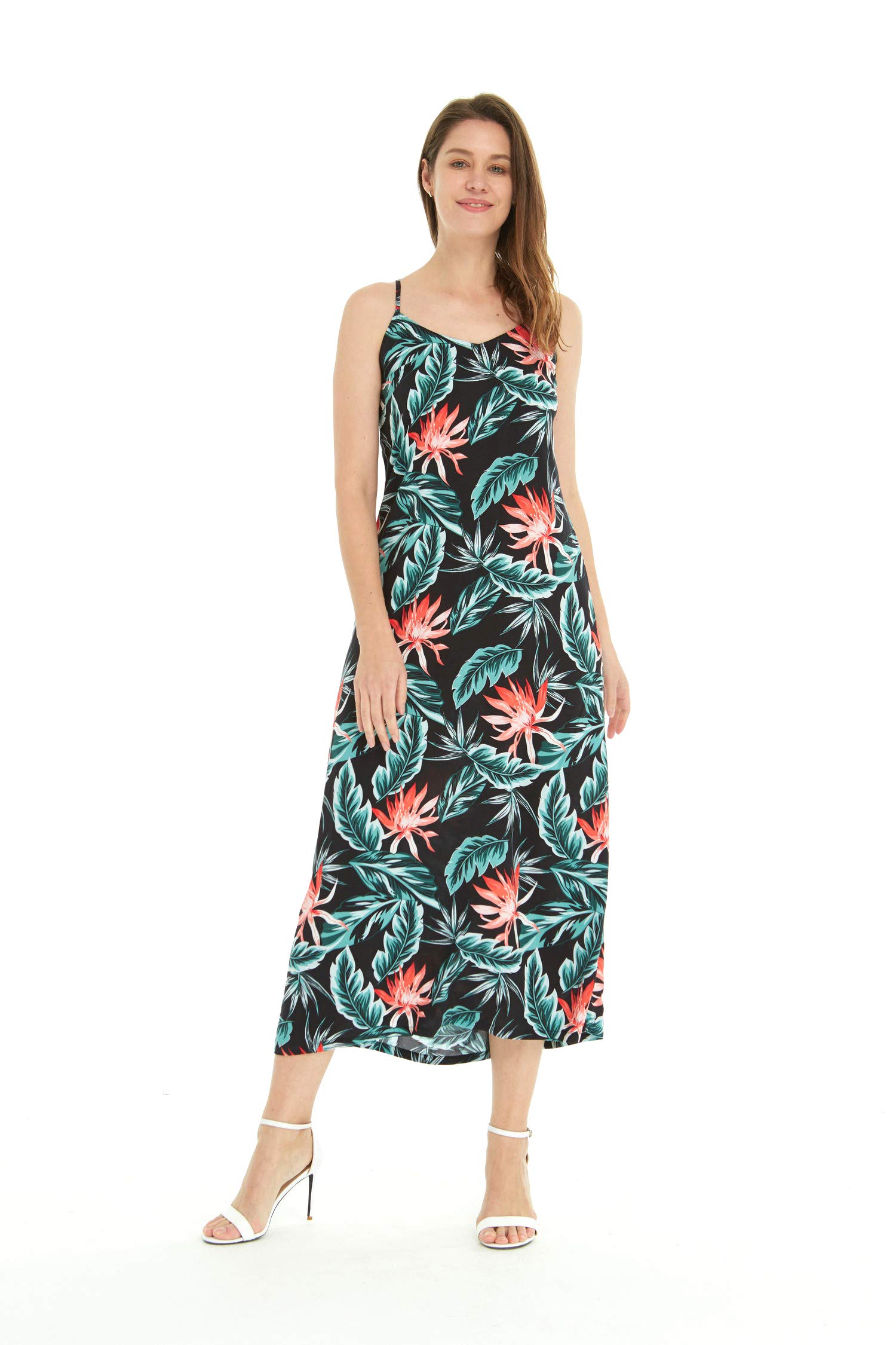 Hawaiian Pineapple Print Maxi Dress for Women - Floral Sweetheart Neckline Luau Party Dress - Perfect for Beach Vacations, Summer Parties & Tropical Getaways