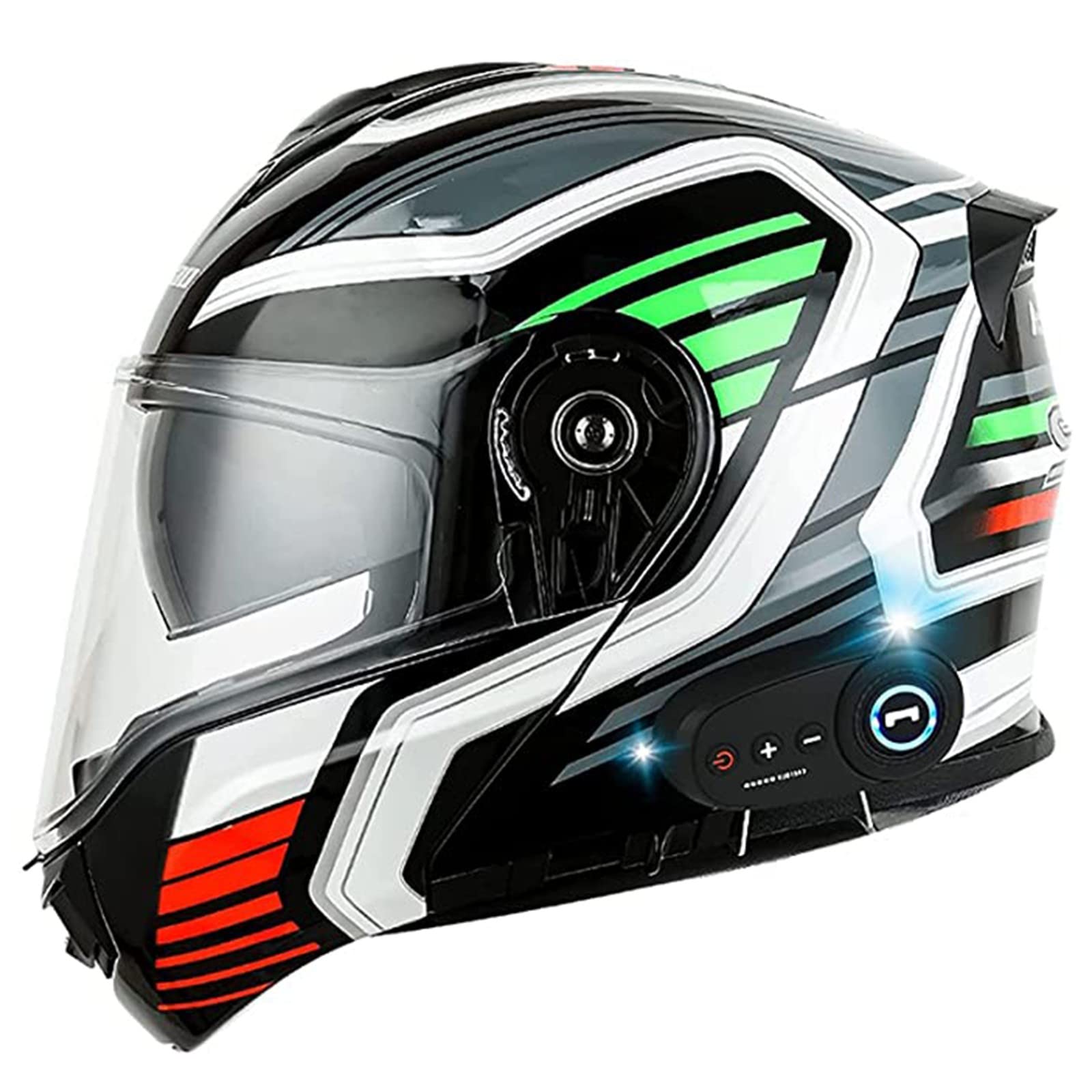 **DOT Approved Modular Motorcycle Helmet with Bluetooth & Double Visor – Flip-Up Full Face Helmet for Scooter & Motorbike Riders – Crash Protection for Adults (Size C, L) – Perfect for Commuting, Touring & Adventure Riding**