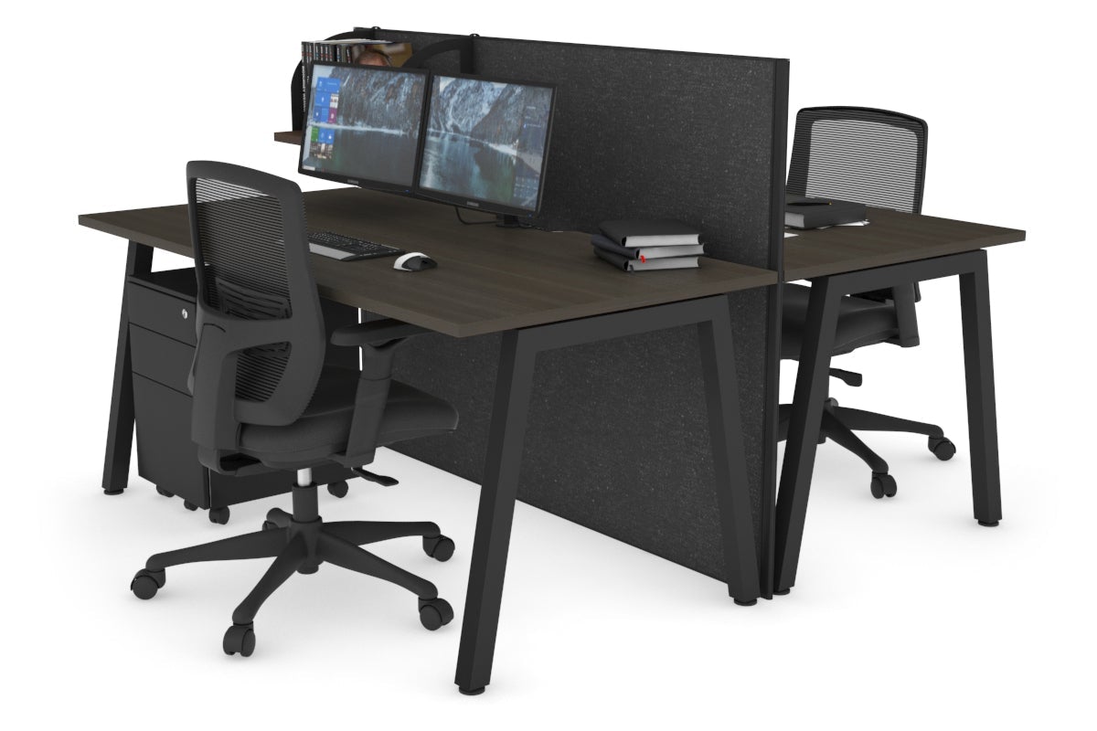 Horizon Quadro 2-Person Office Workstation Bench with A-Legs - 1600L x 800W Dimensions & Cable Management Scallop - Perfect for Collaborative Workspaces & Office Desking Solutions