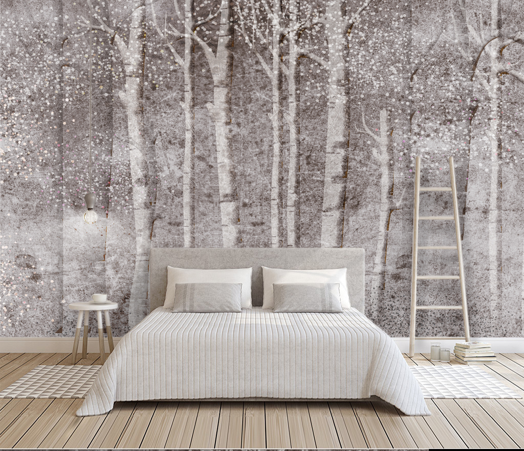 Woods Design Forest Tree Trunks Wallpaper Mural - Nature-Inspired Peel and Stick Wall Decor for Living Room, Bedroom & Office - Easy to Install & Removable