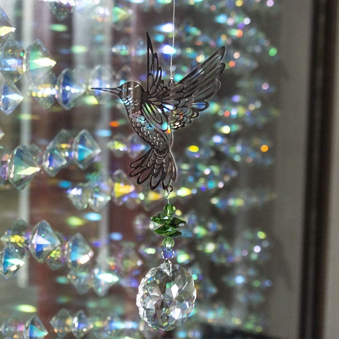 H&D HYALINE & DORA Crystal Glass Prism Sun Catcher - Rainbow Maker Window Hanging Decor for Hummingbirds | Perfect Gift for Home, Garden & Office Decor