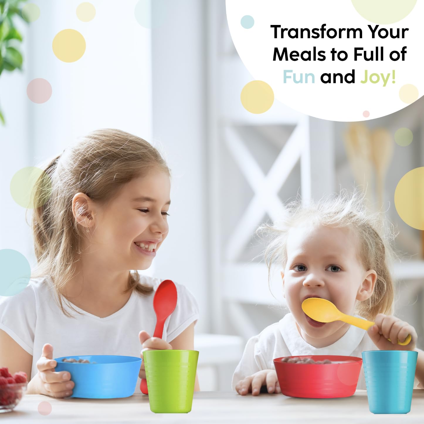 12-Pack Kids Plastic Cups, 8 oz Unbreakable & Reusable Drinking Glasses, BPA-Free Dishwasher Safe Colorful Tumblers for Juice, Milk, Smoothies - Perfect for Home, School, and Parties