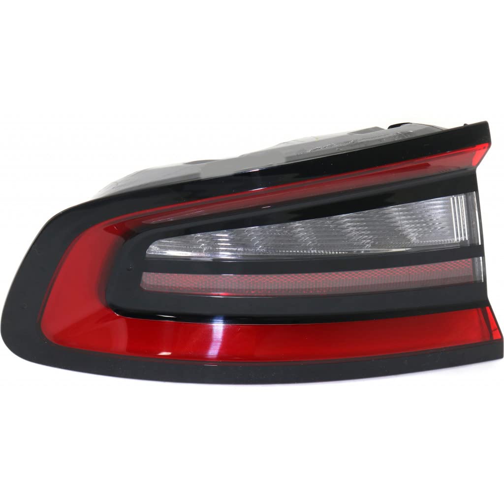 2015-2018 Dodge Charger LED Tail Light Assembly - Driver Side (CH2800208) | DOT Certified Replacement for 68213145AC & 68213145AB | Includes Bulbs | Enhanced Night Visibility & Safety for Street Driving
