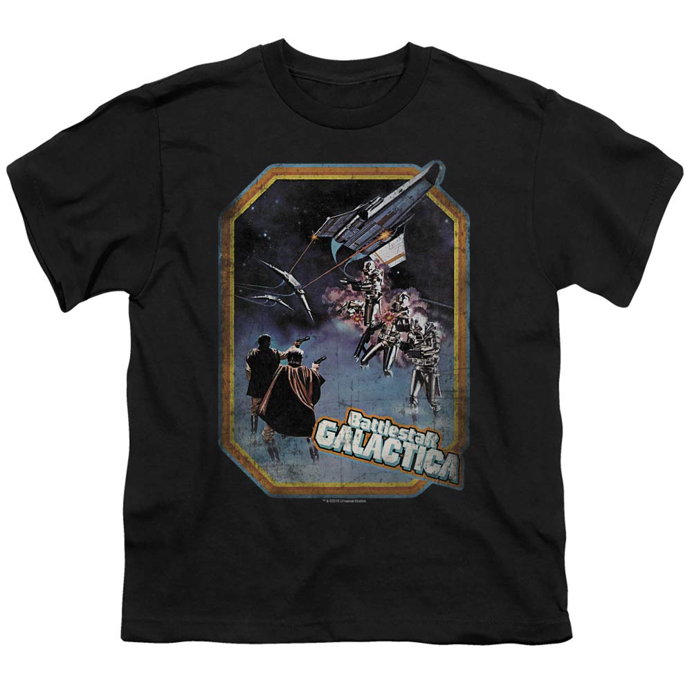 Battlestar Galactica Iron-On Graphic Unisex Youth T-Shirt | Sci-Fi TV Show Merchandise for Kids & Teens | Perfect for Cosplay, Conventions & Fan Gifts