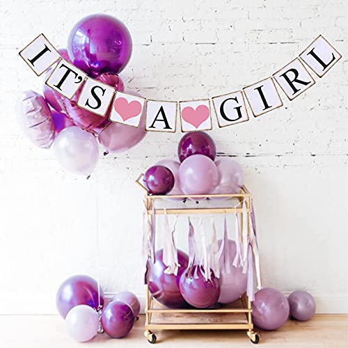 Baby Shower Decorations - Its A Girl Banner & Sign for Baby Shower, Birthday Party, Nursery Decor | Perfect for Gender Reveal, Newborn Celebration & Party Favors