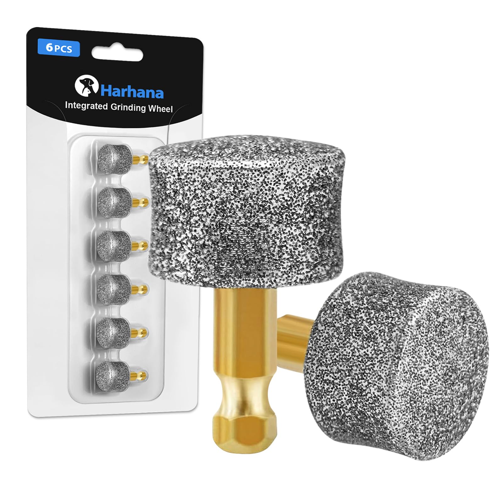 Premium 6-Pack Diamond Dog Nail Grinder Wheels Heads Bits - Compatible with Casfuy, LOPSIC, YABIFE, Primens, LuckyTail, Boomki, Petsaunter & IREDOON - Gentle Pet Grooming Tool for Safe Nail Trimming at Home