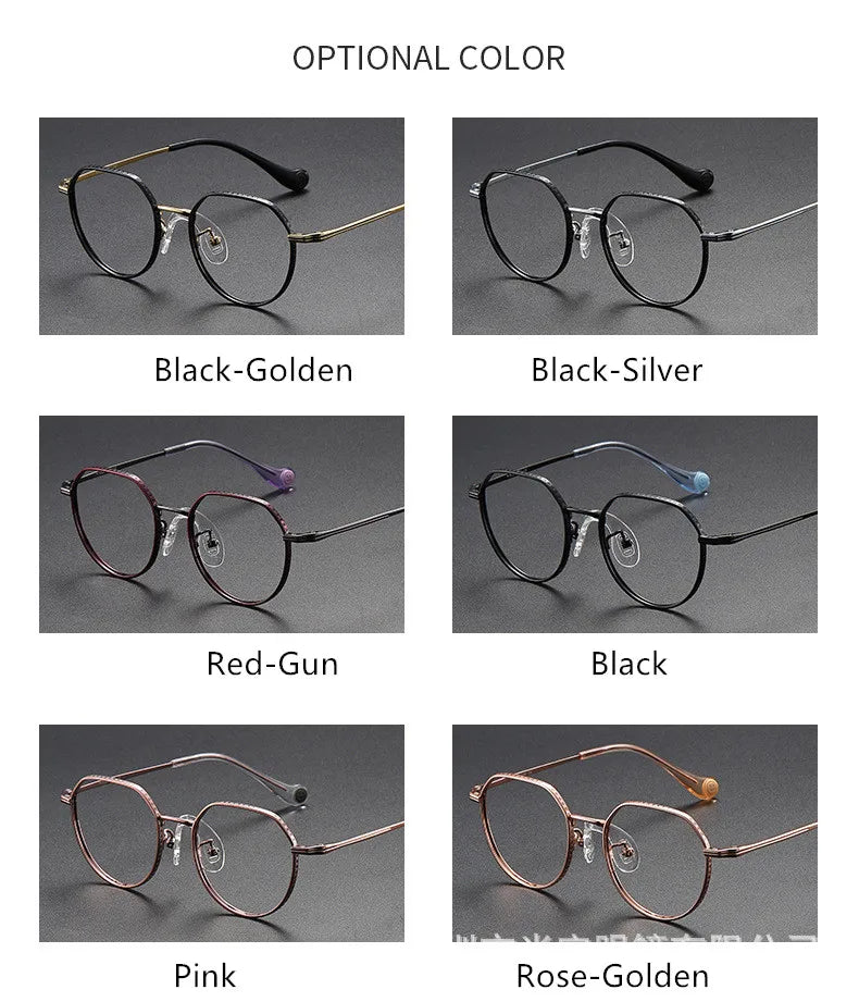 Aimee Unisex Youth's Full Rim Flat Top Round Titanium Eyeglasses 80952 - Lightweight Durable Frames for School, Reading & Everyday Wear