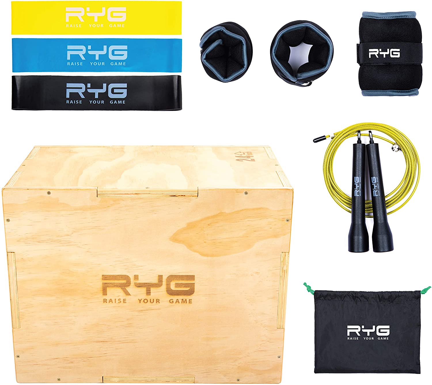 Premium Wood Plyometric Box Set for CrossFit & Training (20x24x30 Inches) - Sturdy Jump Box for Home Gym, HIIT Workouts & Athletic Performance