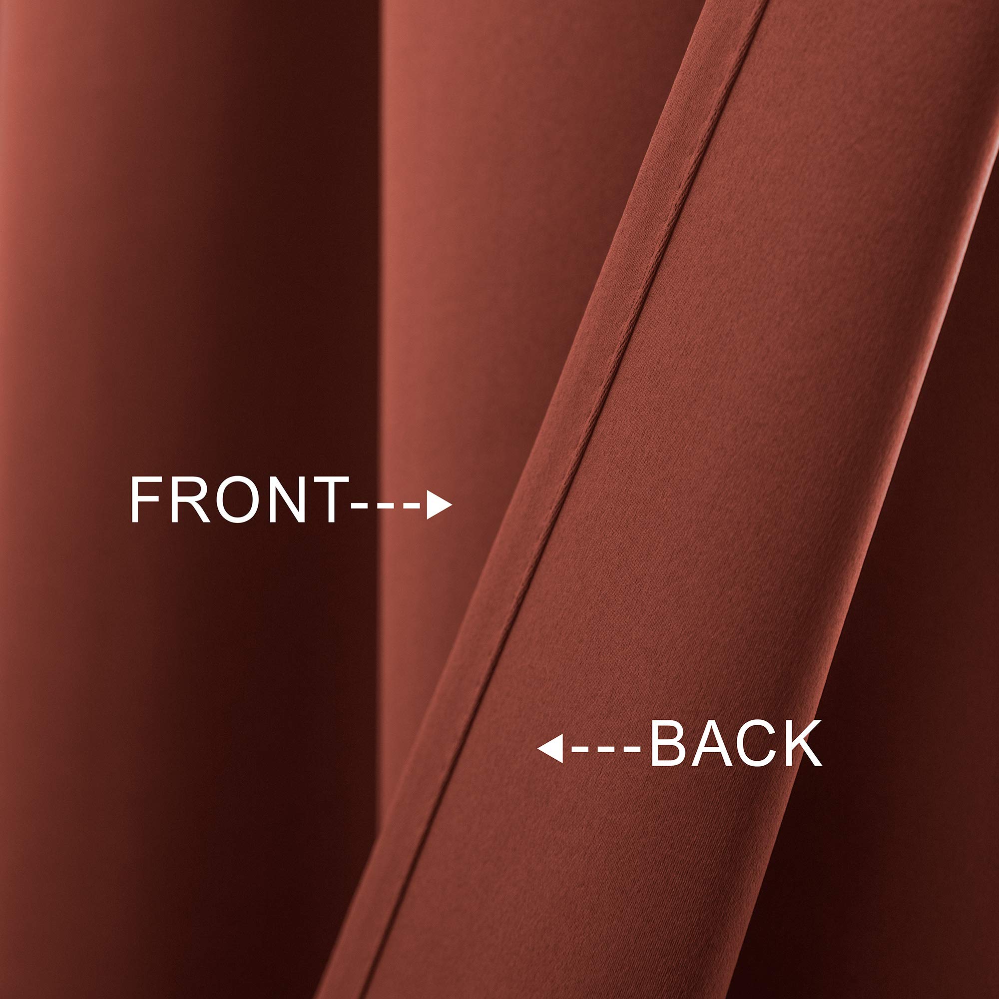 Thermal Blackout Cafe Curtains for Kitchen & Small Windows - 2 Panel Rod Pocket Rust Short Curtains in Terracotta Red (34