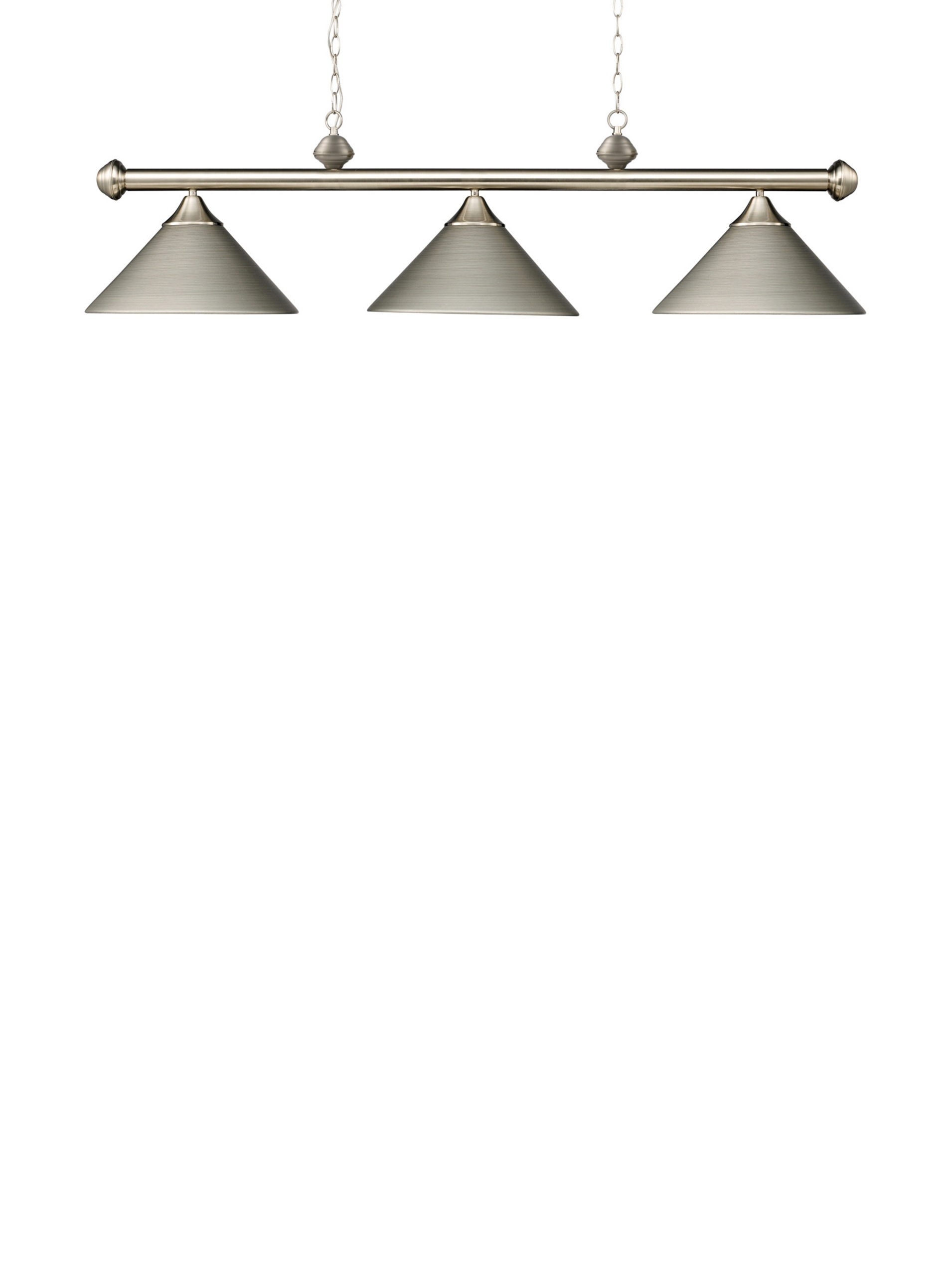 Casual Traditions 3-Light Island Pendant Lighting Fixture in Satin Nickel Finish with Metal Shades - Includes Energy Efficient LED Bulbs for Kitchen, Dining Room & Bar Counter Lighting