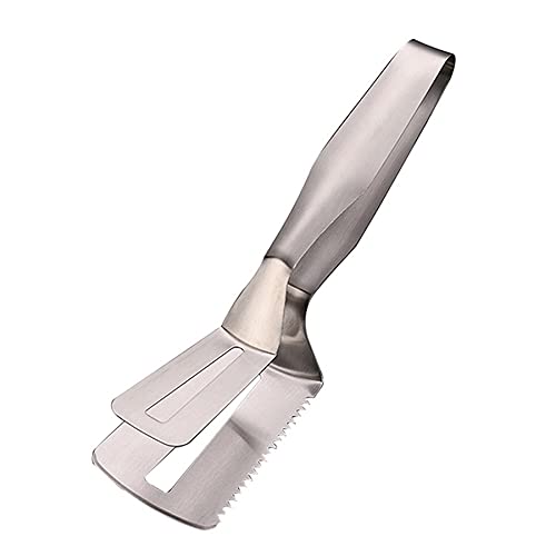 Premium Stainless Steel BBQ Tongs with Teeth - Heavy Duty Grill Spatula Turner for Steak, Fish, Pizza & Meats - Perfect for Outdoor Grilling, Camping & Kitchen Cooking Utensil Set