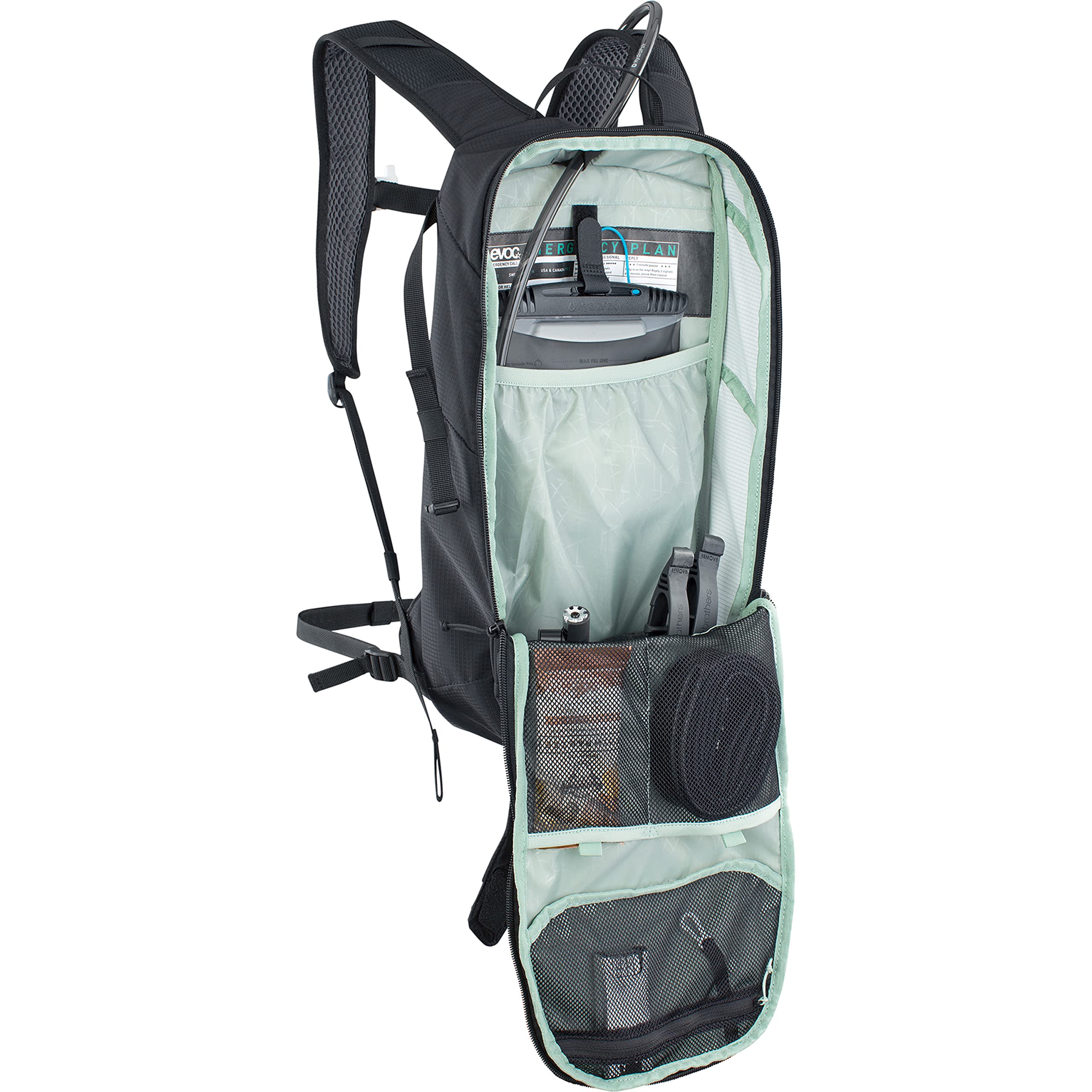 Evoc Ride 8+ Pocket 2L Black Mountain Bike Backpack - Unisex Hydration Pack for Cycling, Hiking & Outdoor Adventures - Durable & Lightweight MTB Gear for Adults