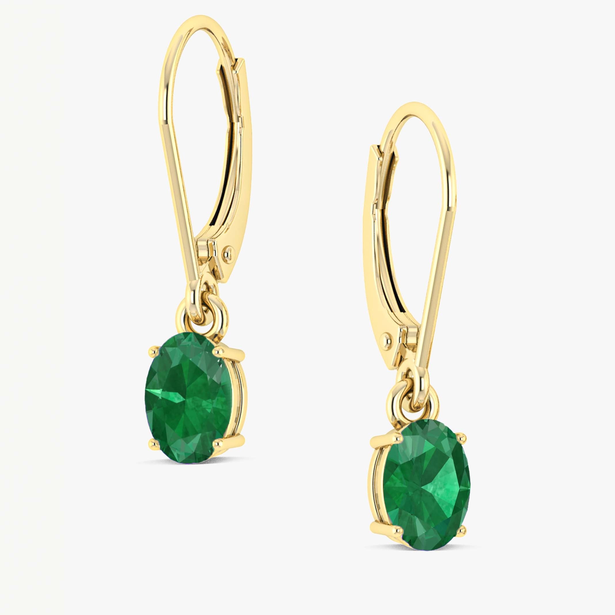 Natural Green Emerald Gemstone Oval Dangle Earrings for Women - Elegant Handmade Jewelry for Parties, Weddings & Special Occasions