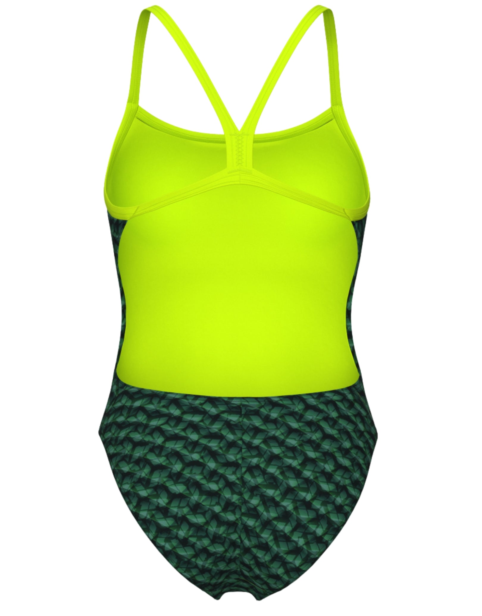 Monogram Challenge Back Swimsuit - Black & Lime - Perfect for Beach Vacations & Pool Parties