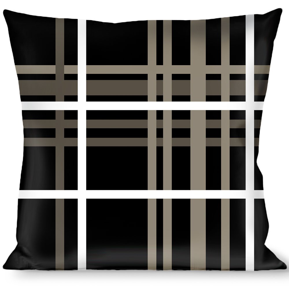 Soft Plaid Decorative Throw Pillow - Black & Gray Cozy Accent for Sofa, Bed or Reading Nook