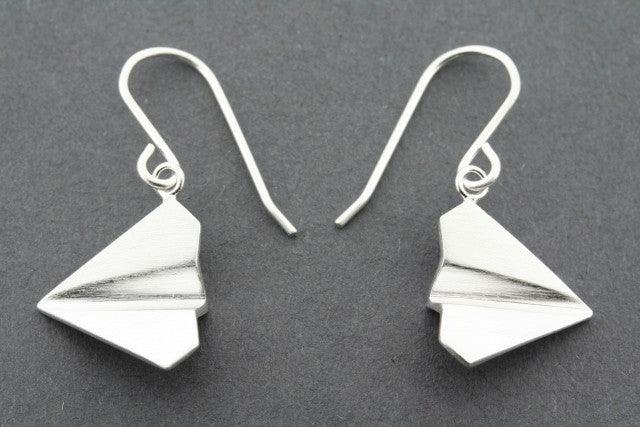 Stylish Paper Airplane Earrings in Sterling Silver - Perfect for Everyday Wear & Gift Giving