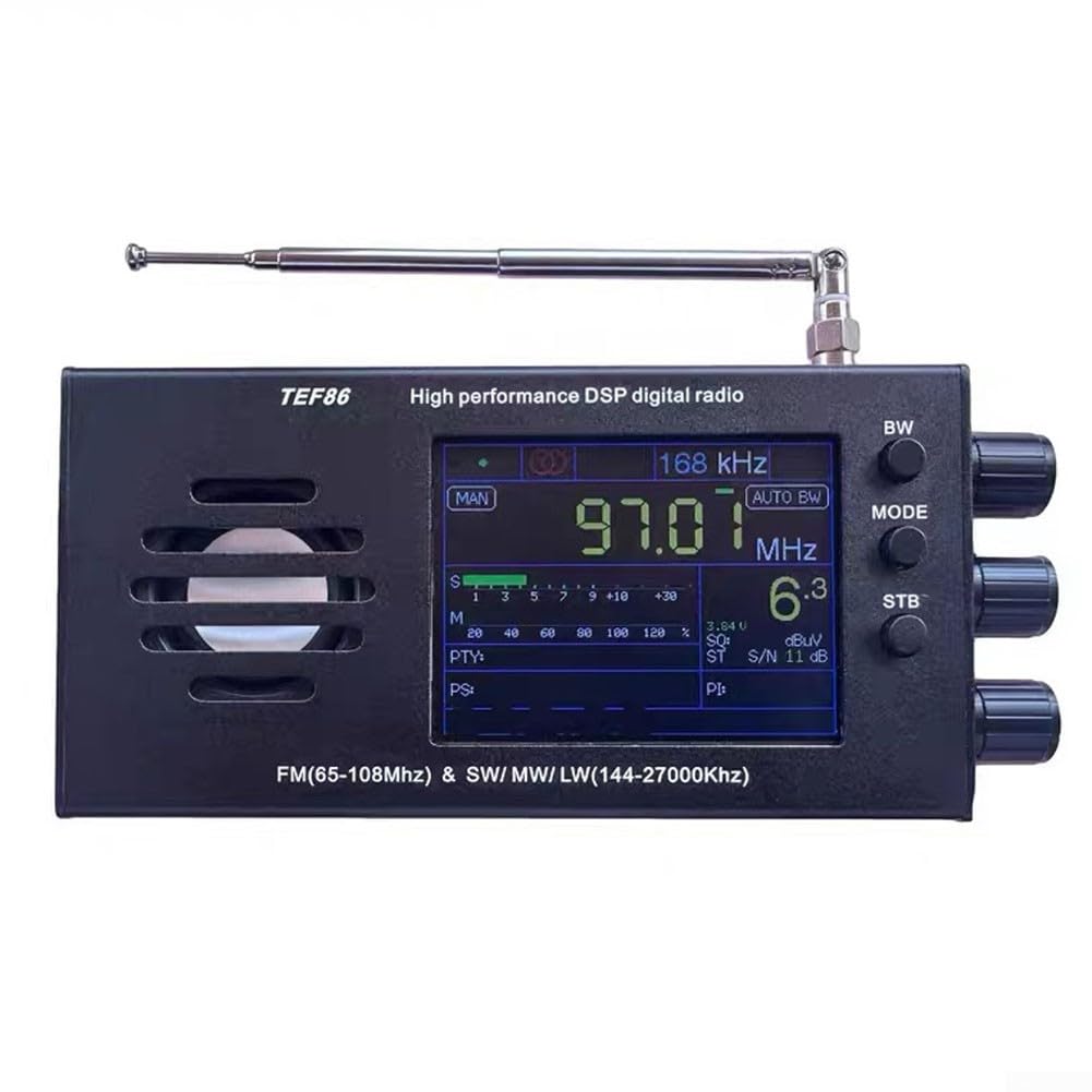 Portable Digital Radio with TEF86 DSP - FM 65-108MHz & SW/MW/LW 144-27000KHz - 3.2-inch LCD Display - Perfect for Travel, Camping, and Emergency Preparedness