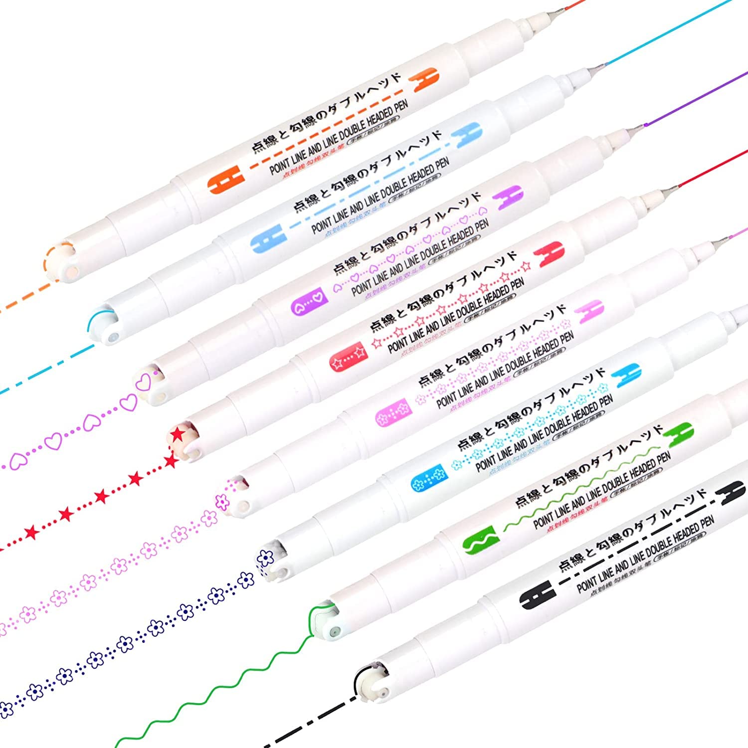 BESIKIKCO Dual Tip Colored Pens - 8 Vibrant Colors, Fine Point Markers for Journaling, Note Taking, Scrapbooking, Office & School Supplies | Perfect for Bullet Journals, Planners, and Artistic Writing